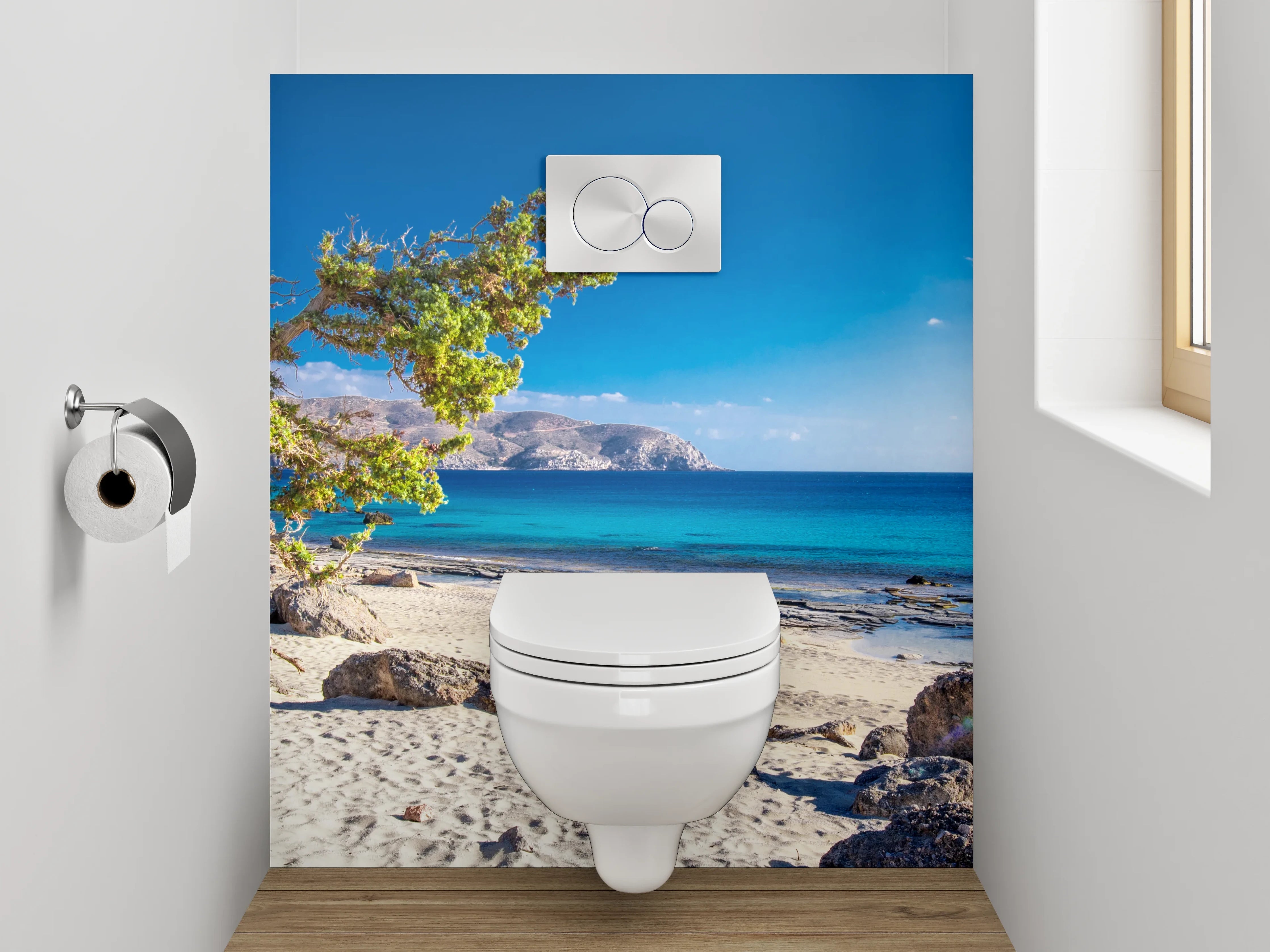 WC-Rückwand - Traumstrand mit türkisblauem Meer