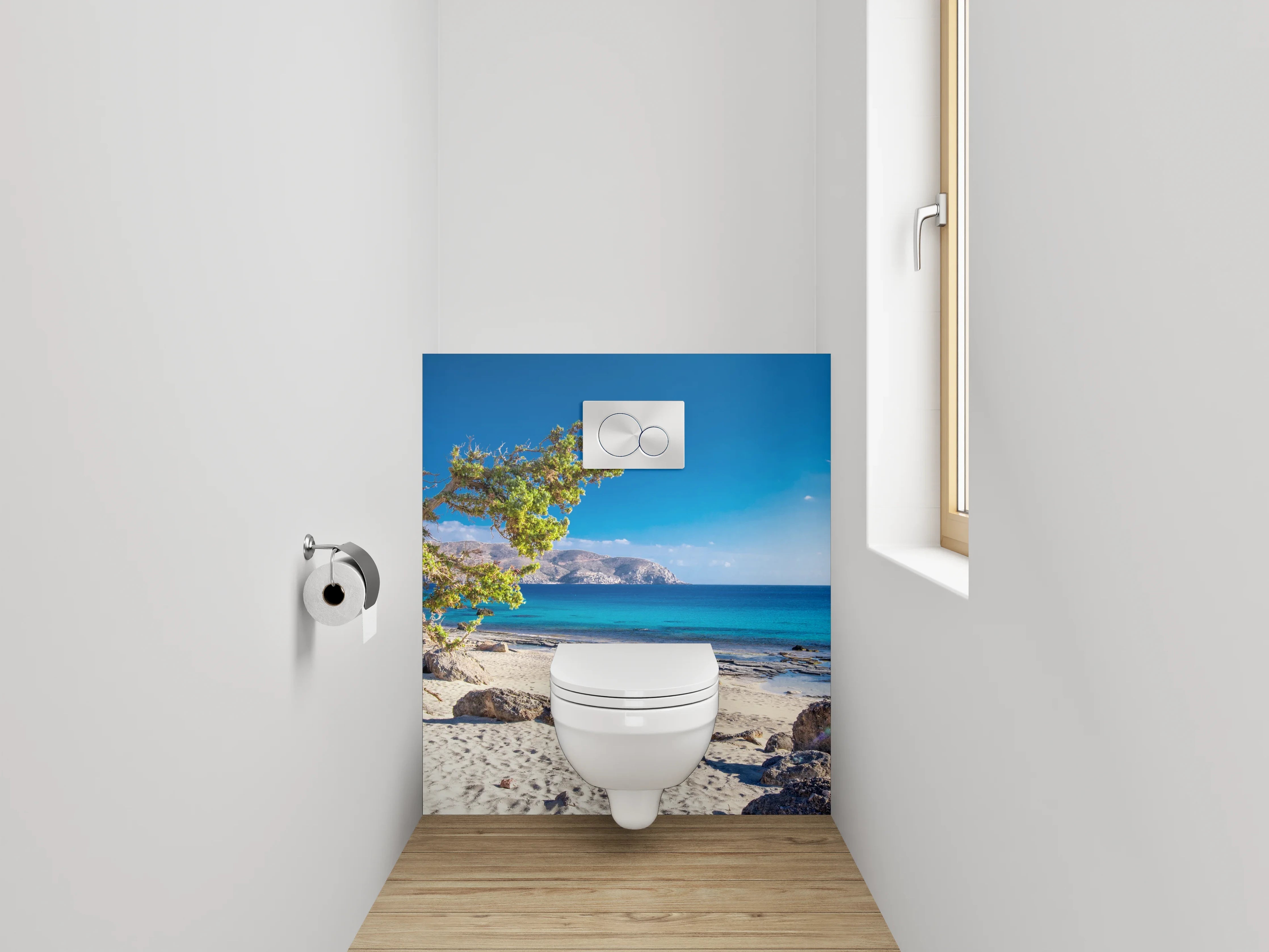 WC-Rückwand - Traumstrand mit türkisblauem Meer