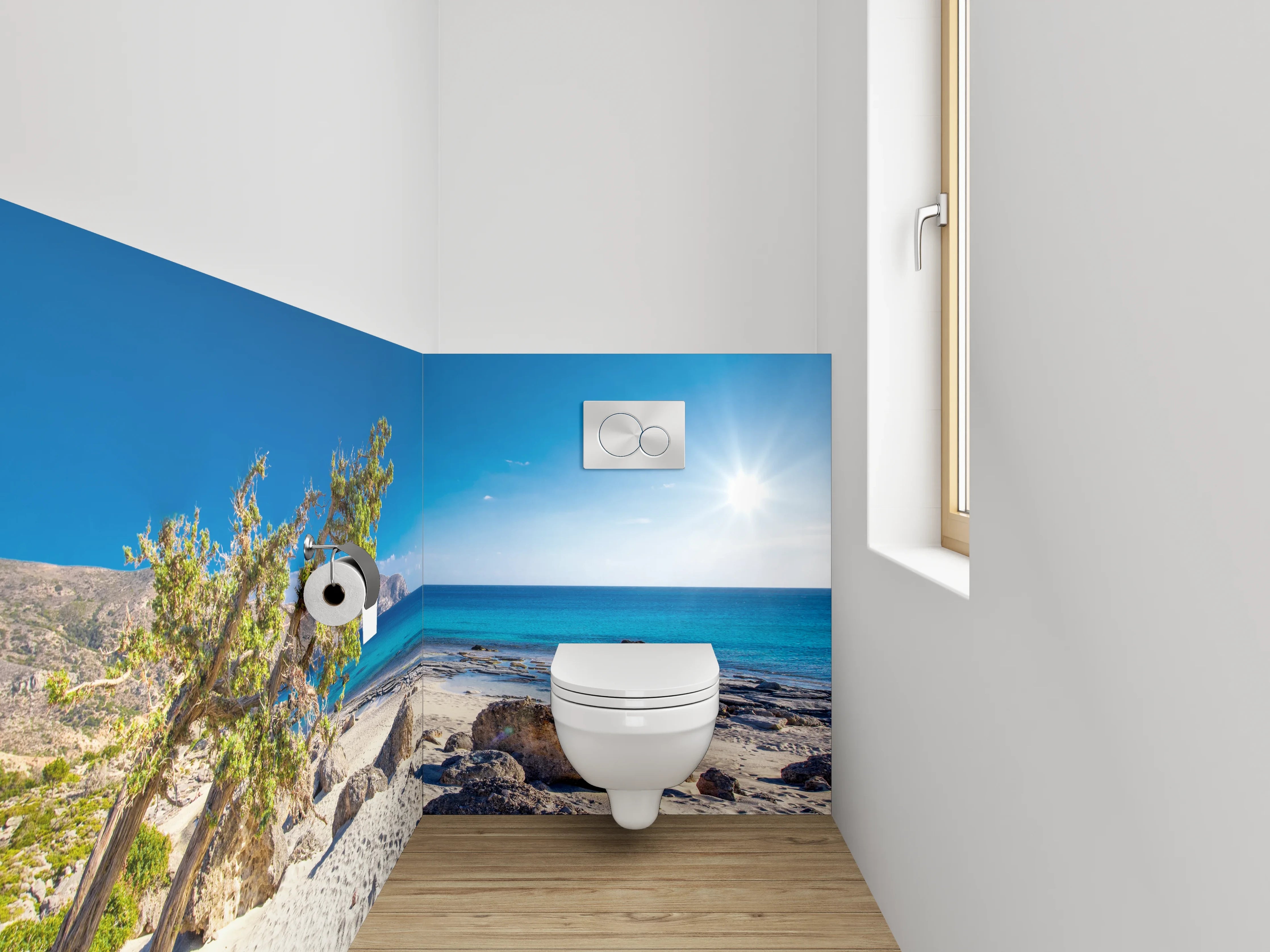 WC-Rückwand - Traumstrand mit türkisblauem Meer