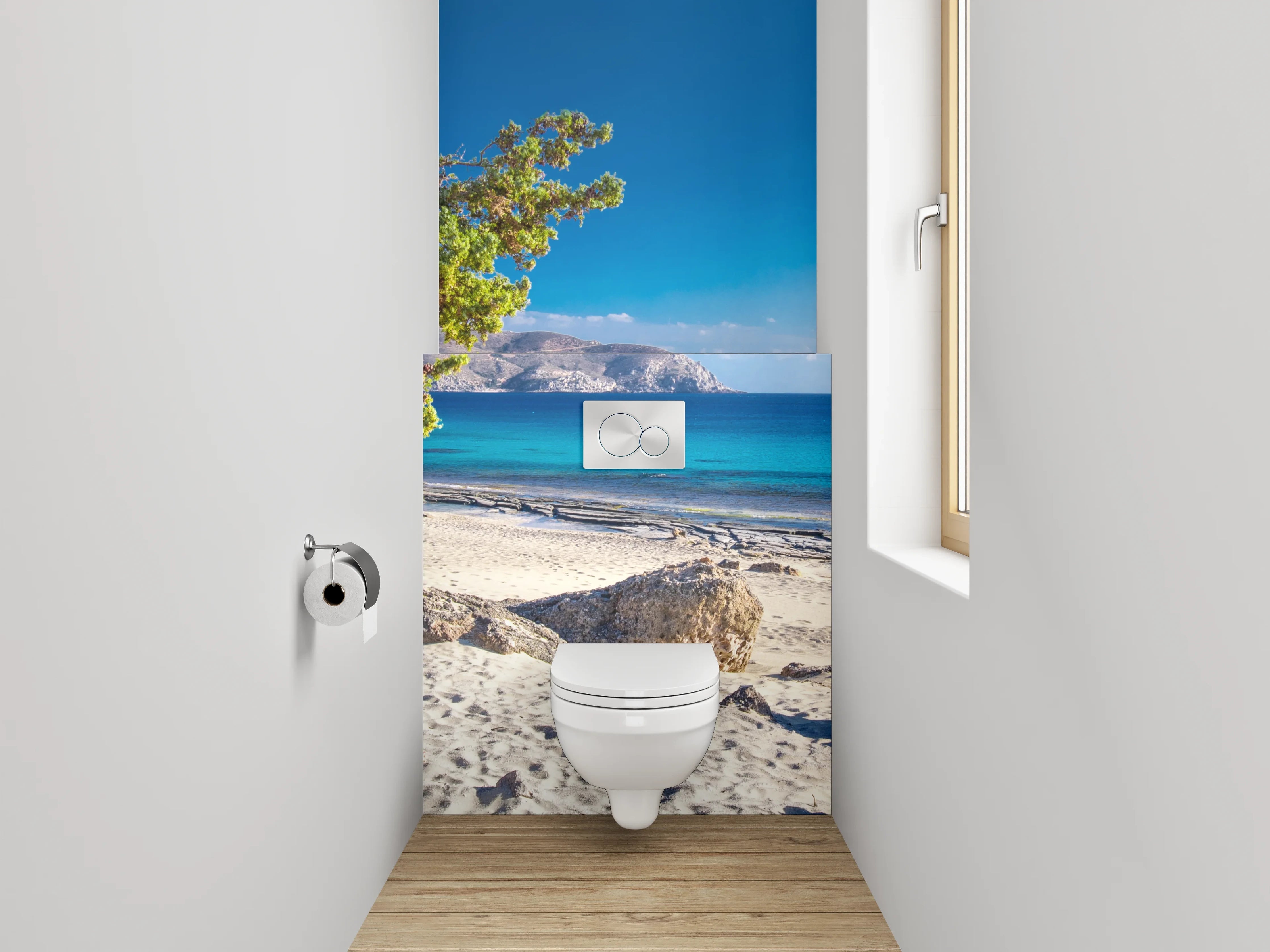 WC-Rückwand - Traumstrand mit türkisblauem Meer