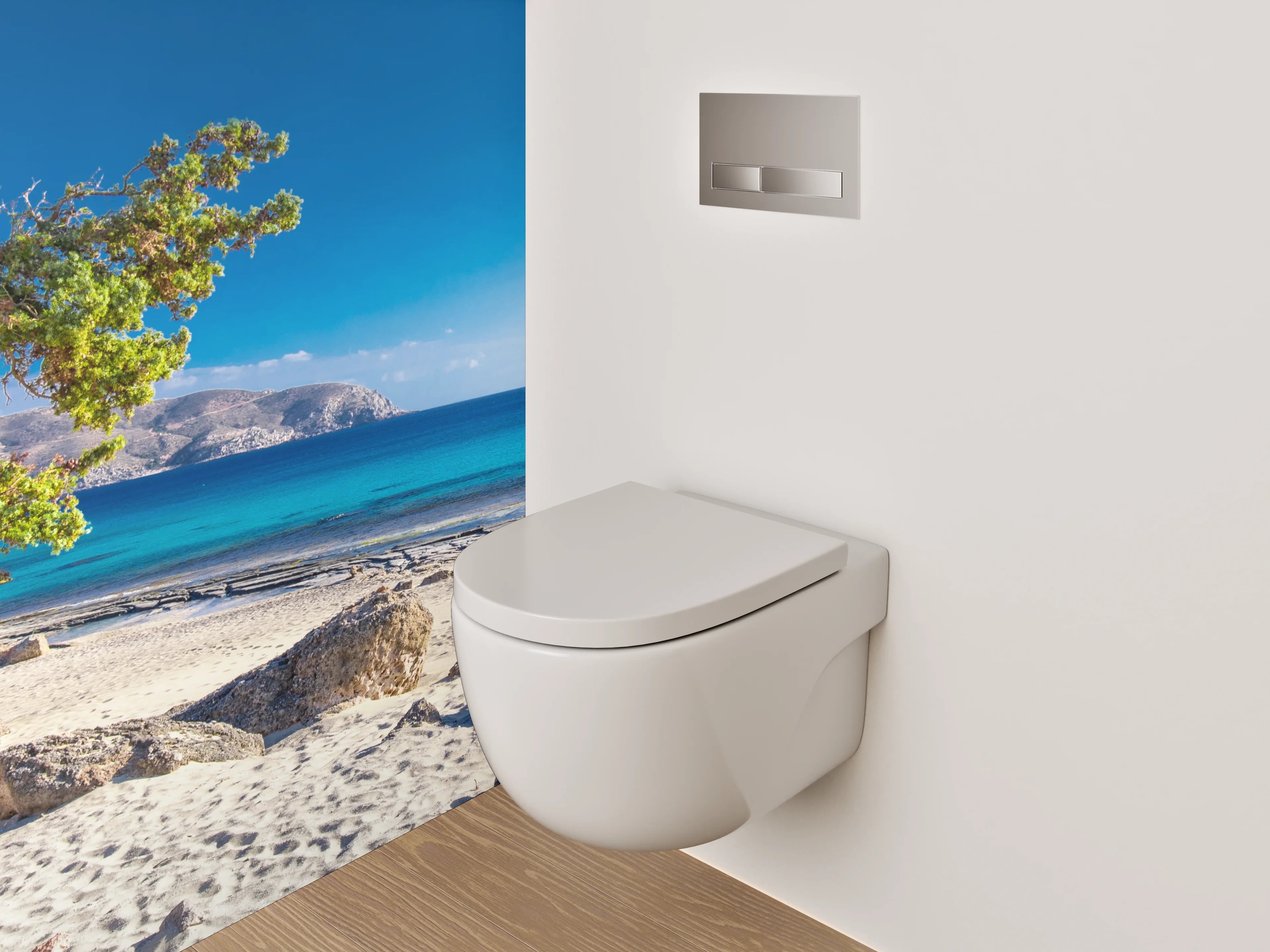 WC-Rückwand - Traumstrand mit türkisblauem Meer