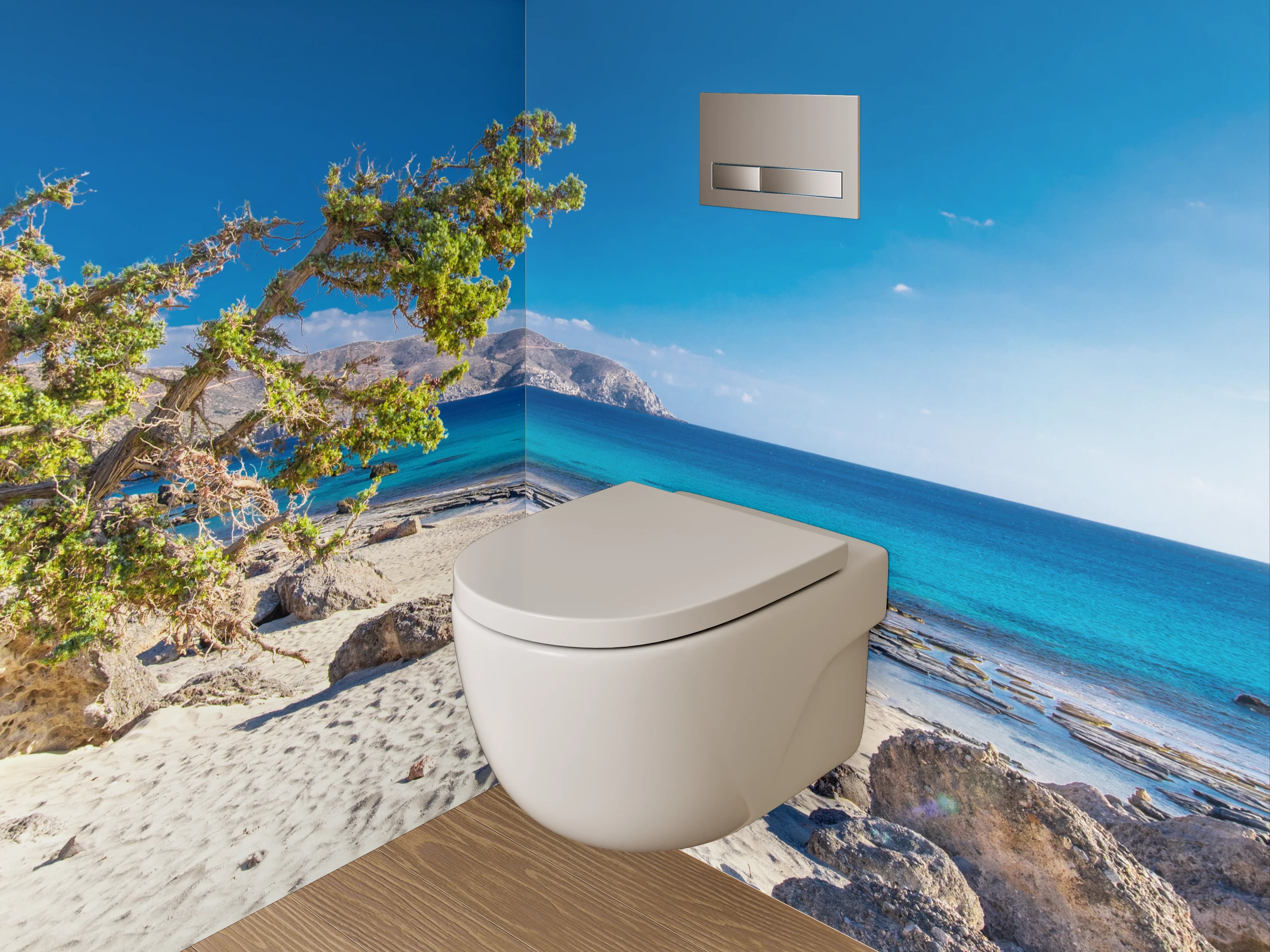 WC-Rückwand - Traumstrand mit türkisblauem Meer