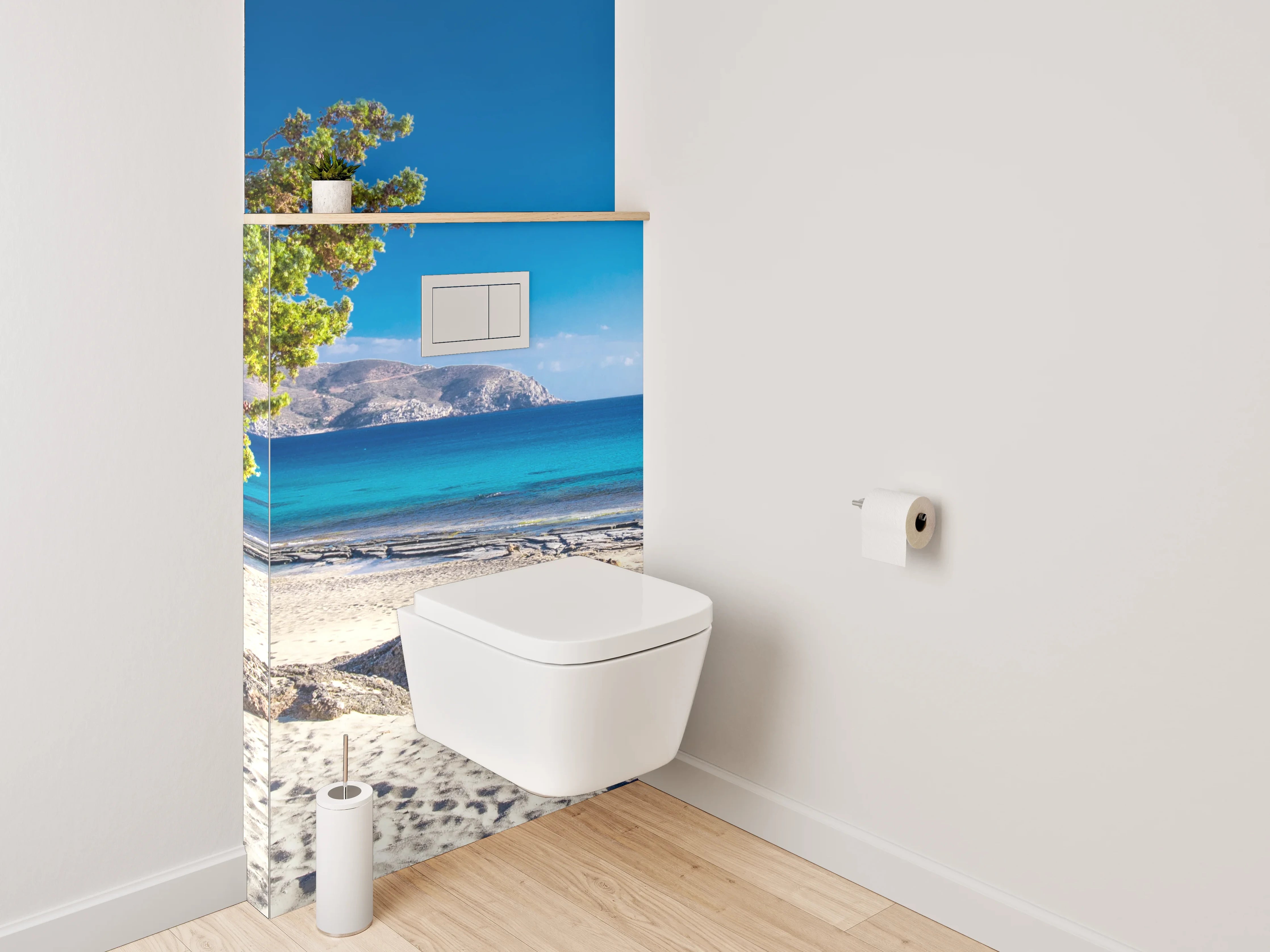 WC-Rückwand - Traumstrand mit türkisblauem Meer