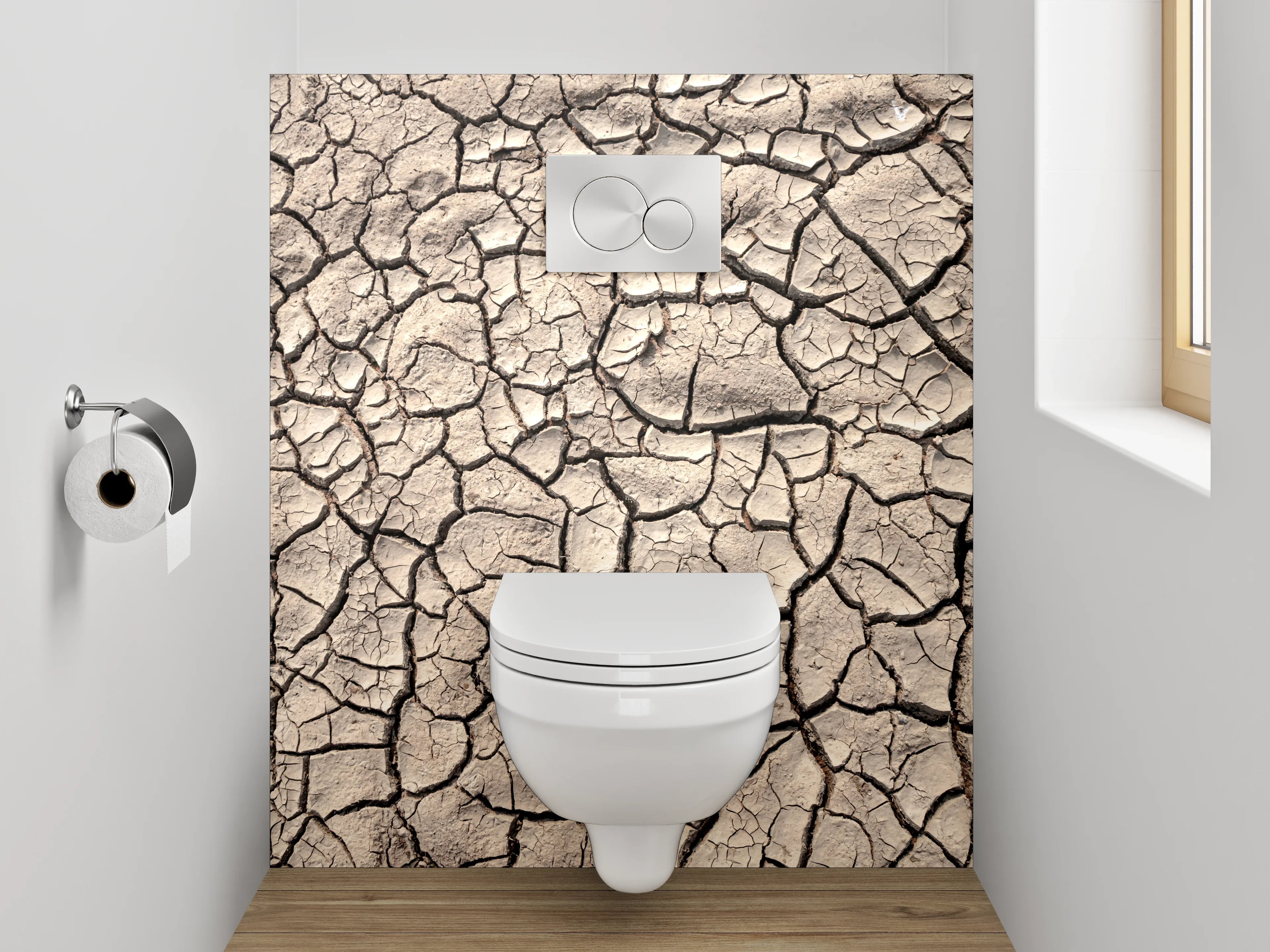 WC-Rückwand - Trockene Erde Struktur Wanddeko
