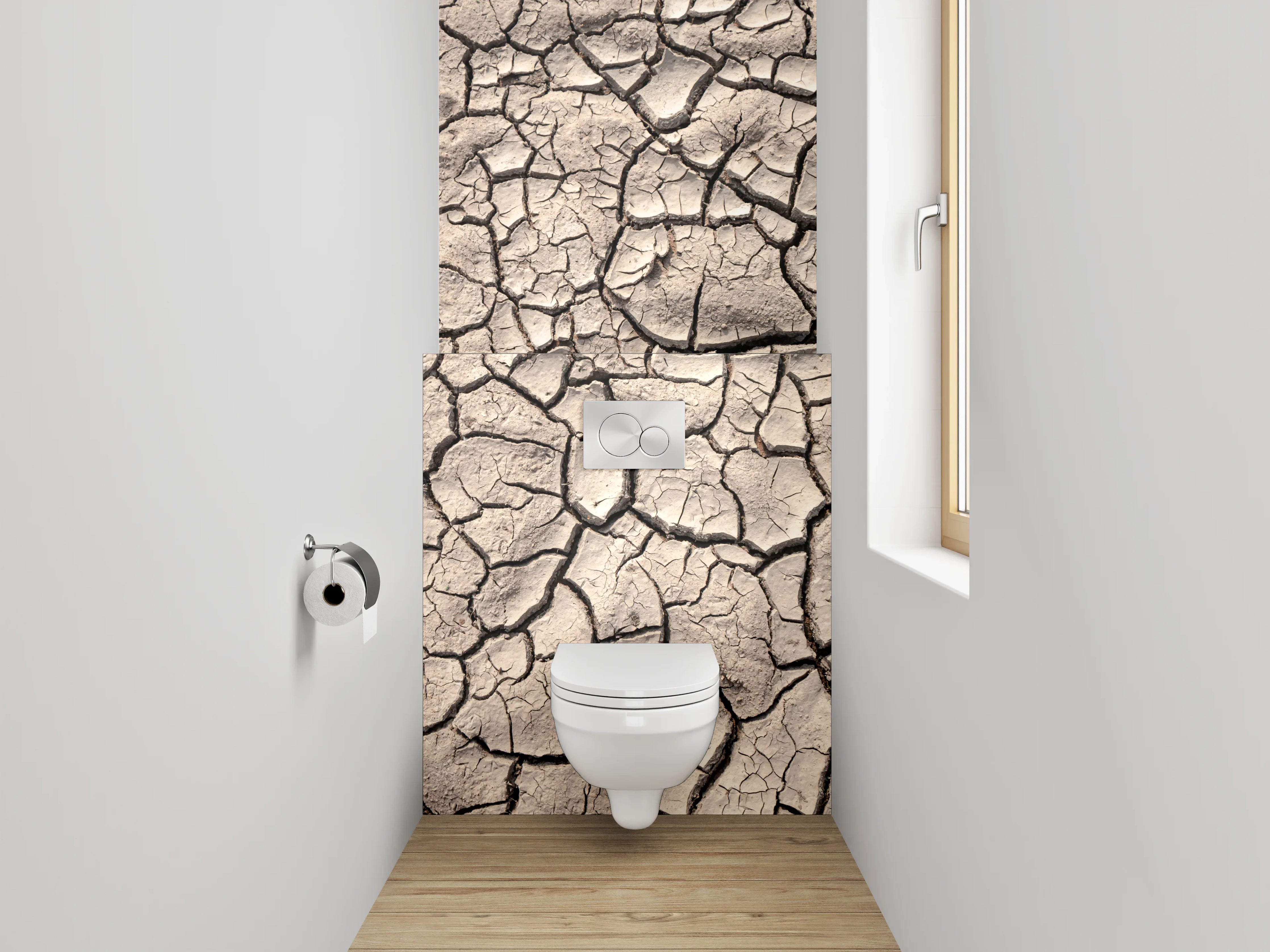 WC-Rückwand - Trockene Erde Struktur Wanddeko