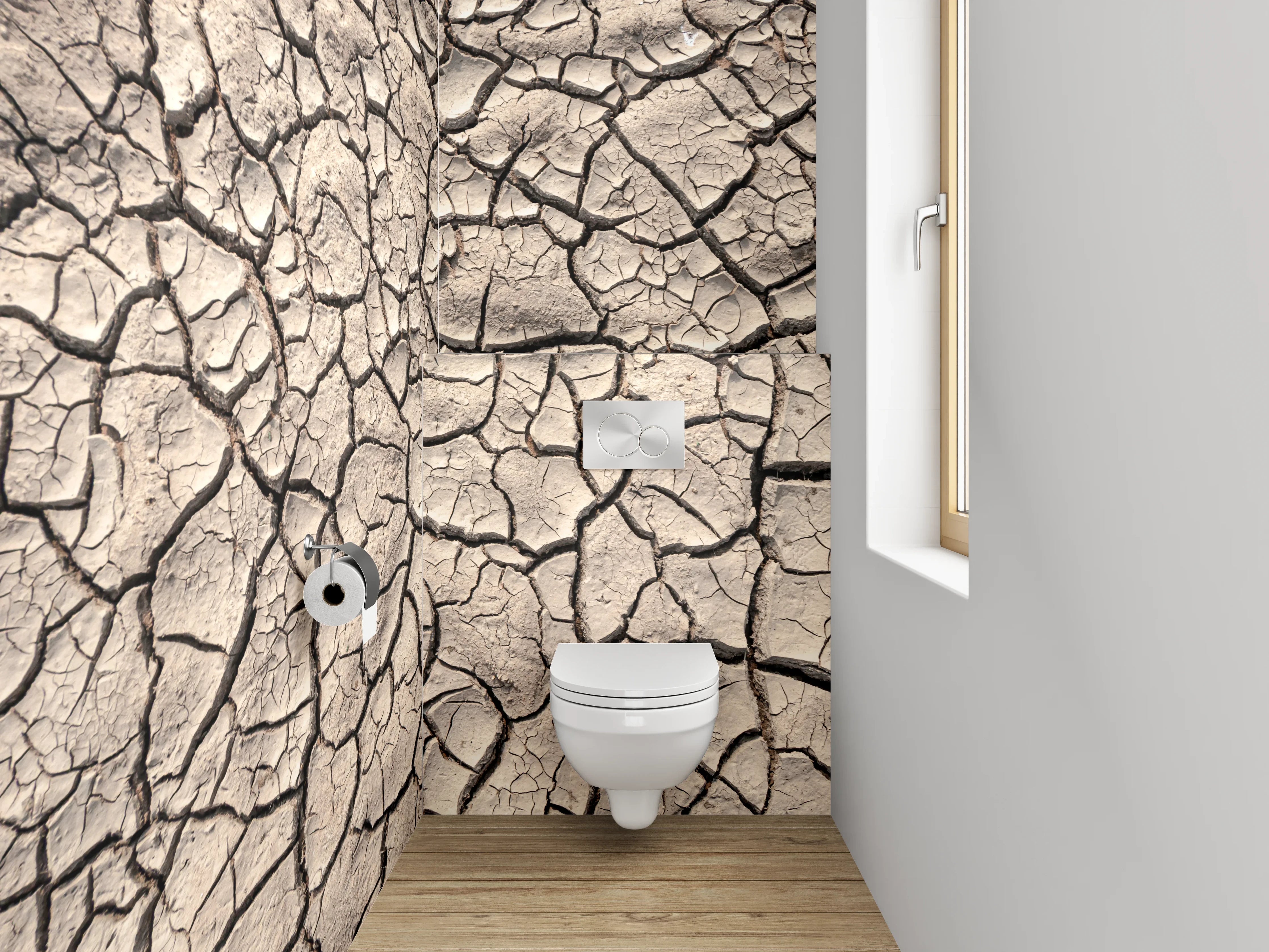 WC-Rückwand - Trockene Erde Struktur Wanddeko