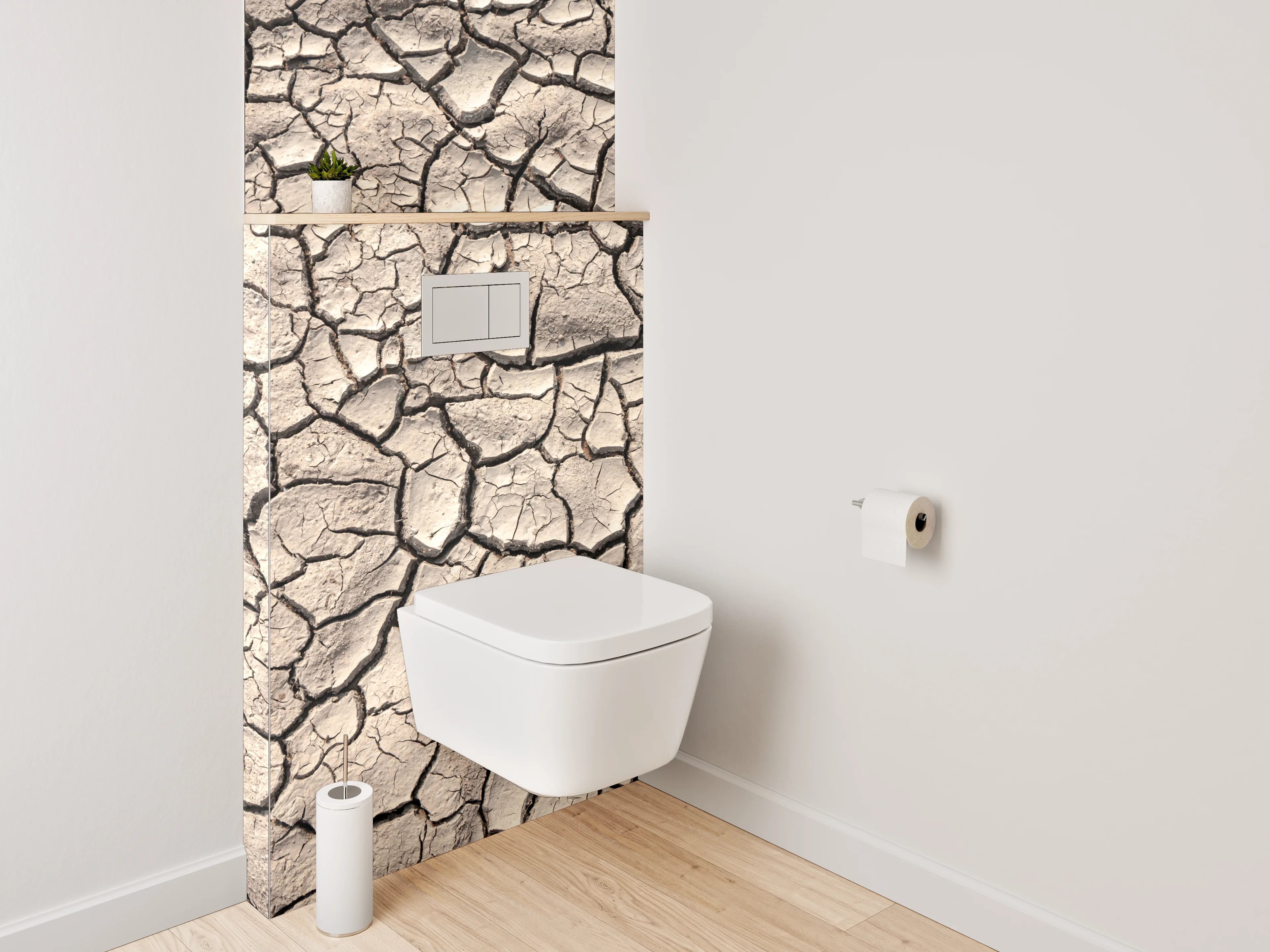 WC-Rückwand - Trockene Erde Struktur Wanddeko