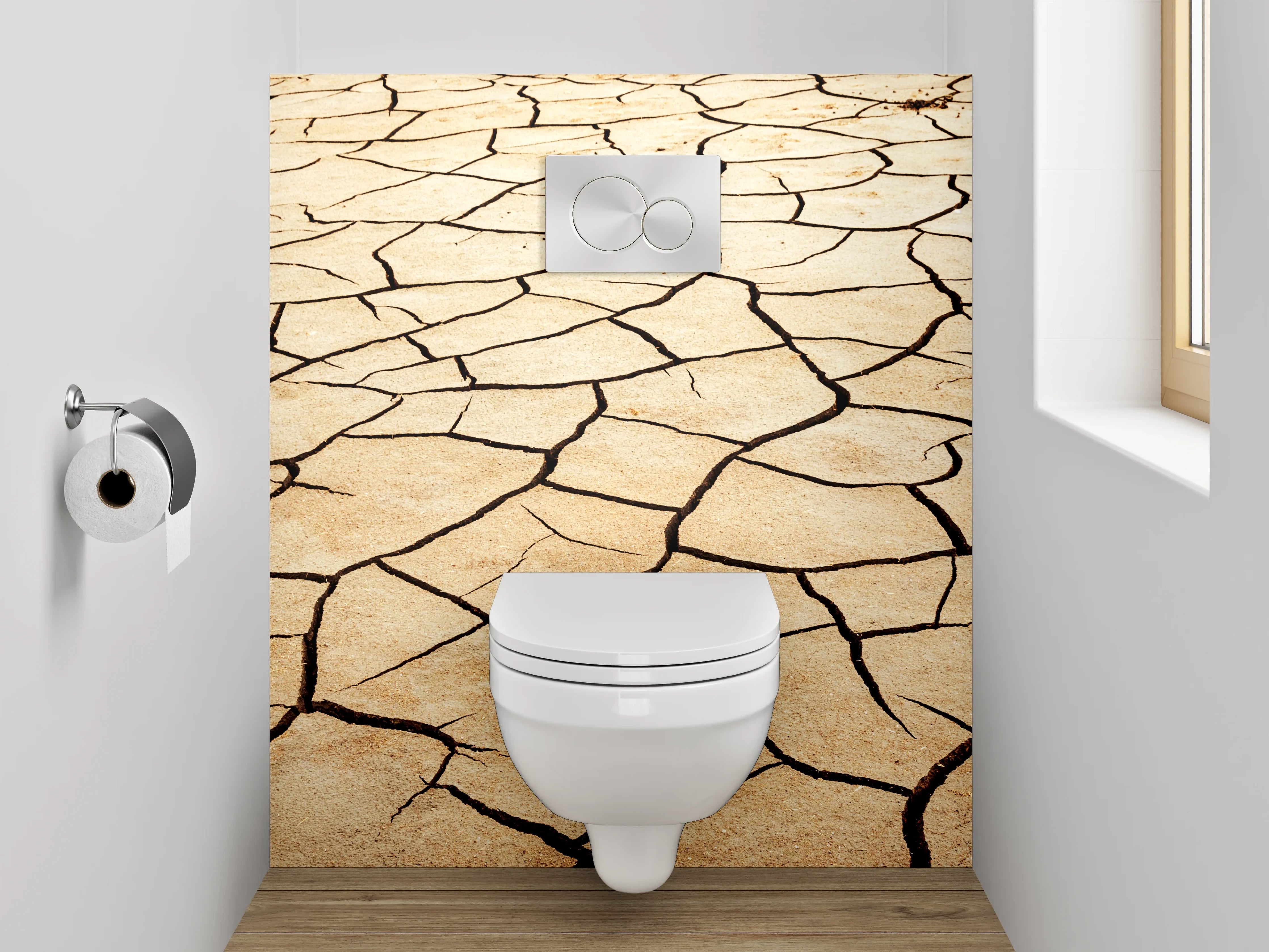WC-Rückwand - Trockene Erde Wüsten-Optik