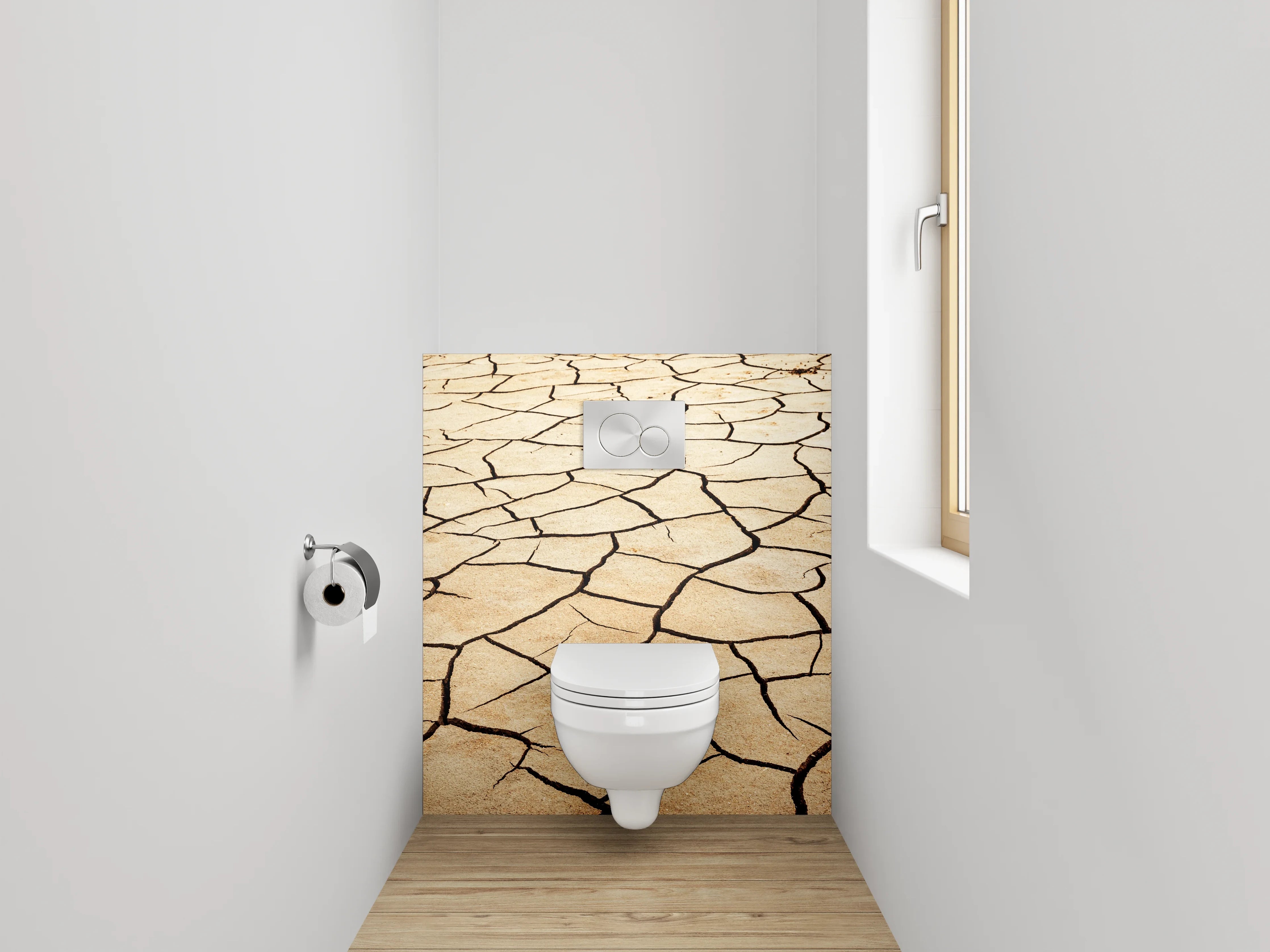 WC-Rückwand - Trockene Erde Wüsten-Optik