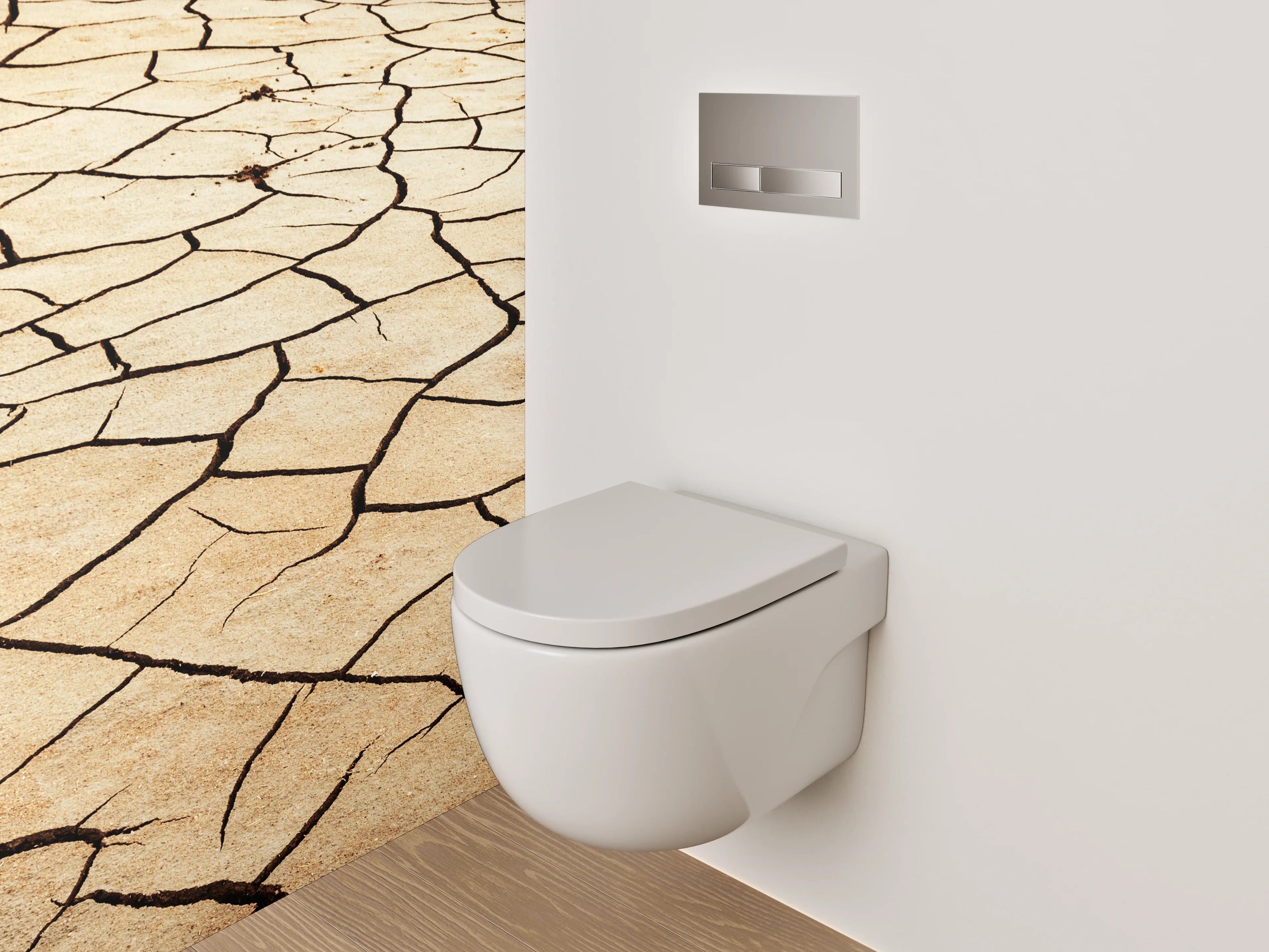WC-Rückwand - Trockene Erde Wüsten-Optik