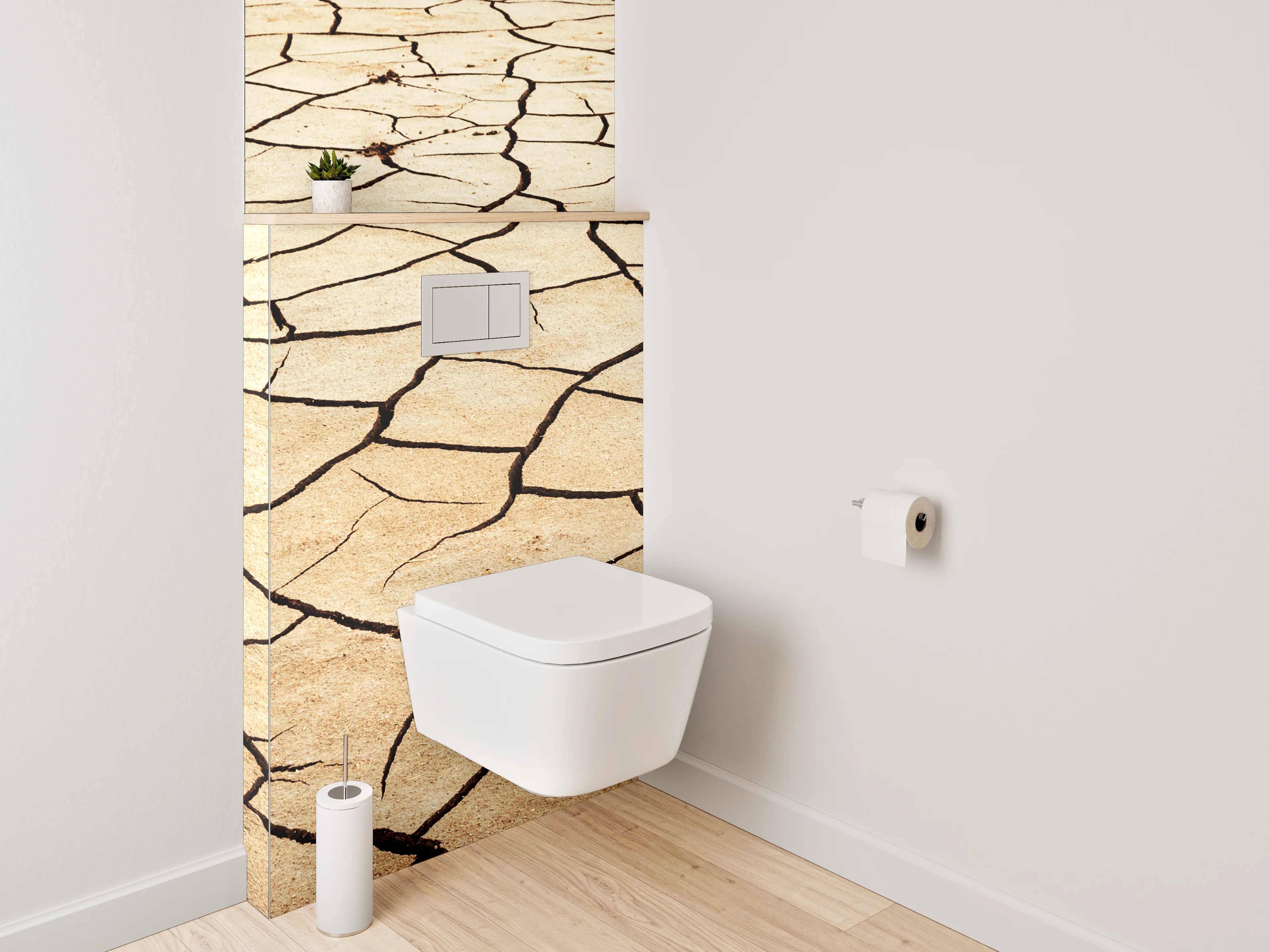 WC-Rückwand - Trockene Erde Wüsten-Optik