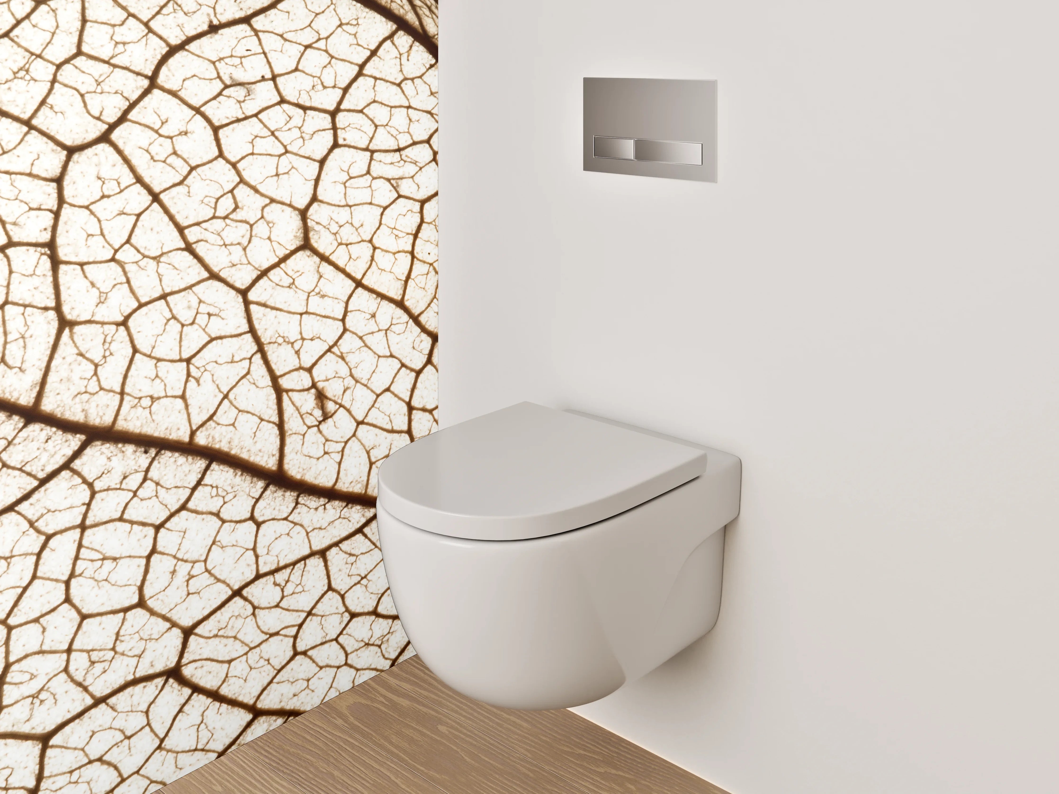 WC-Rückwand - Trockenes Blatt – feine Linienstruktur
