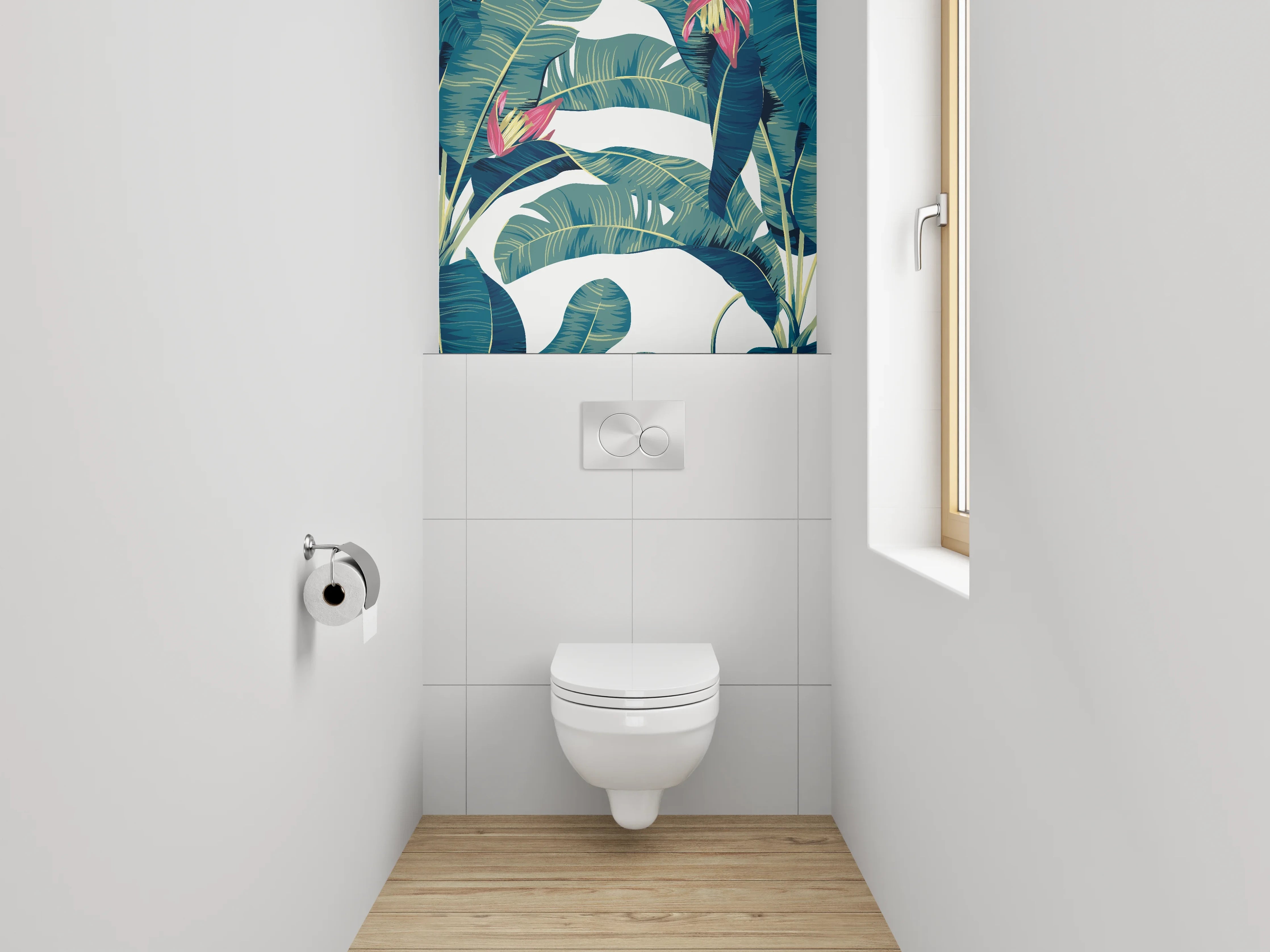 WC-Rückwand - Tropische Bananenblätter Illustration
