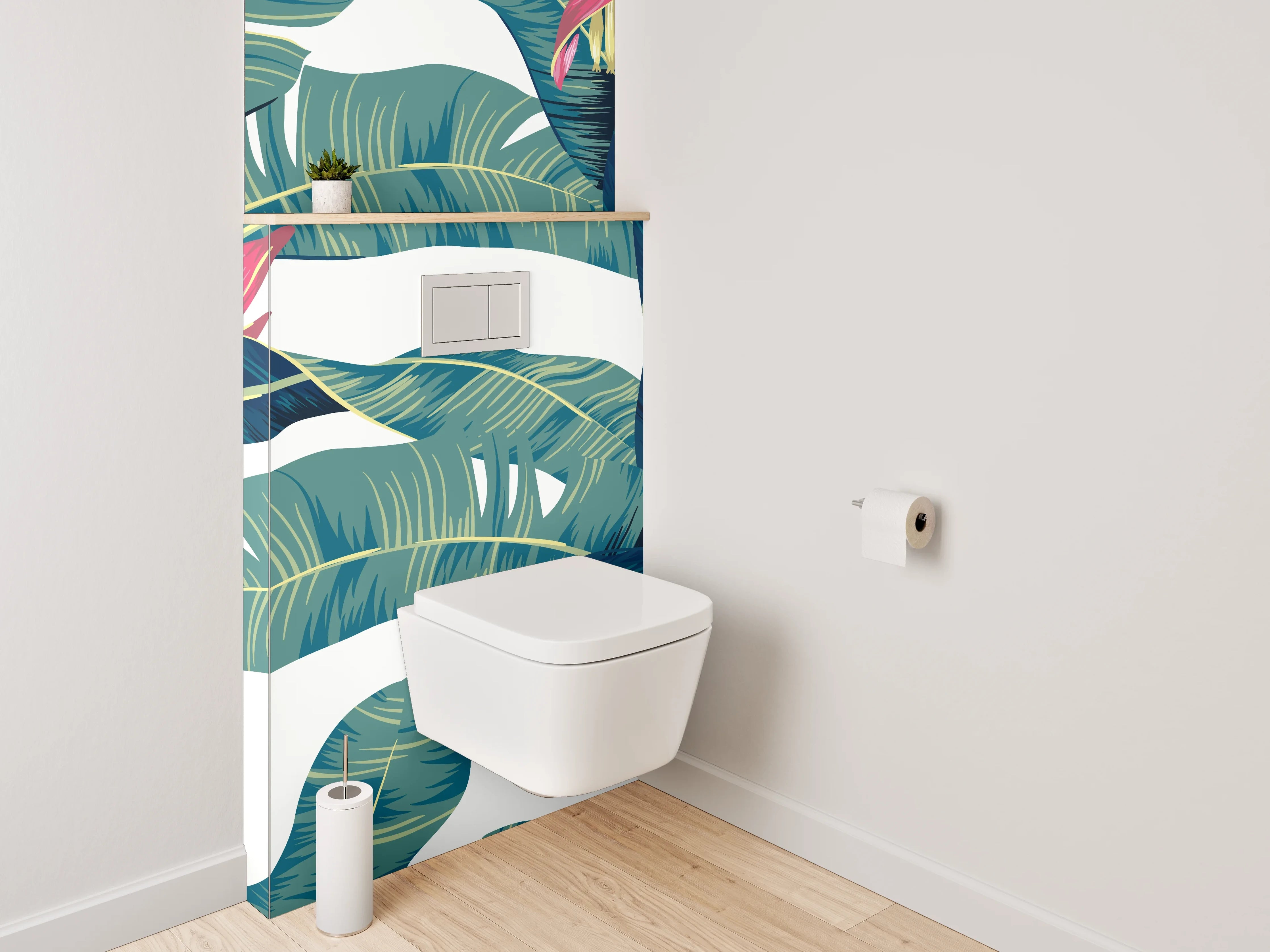 WC-Rückwand - Tropische Bananenblätter Illustration