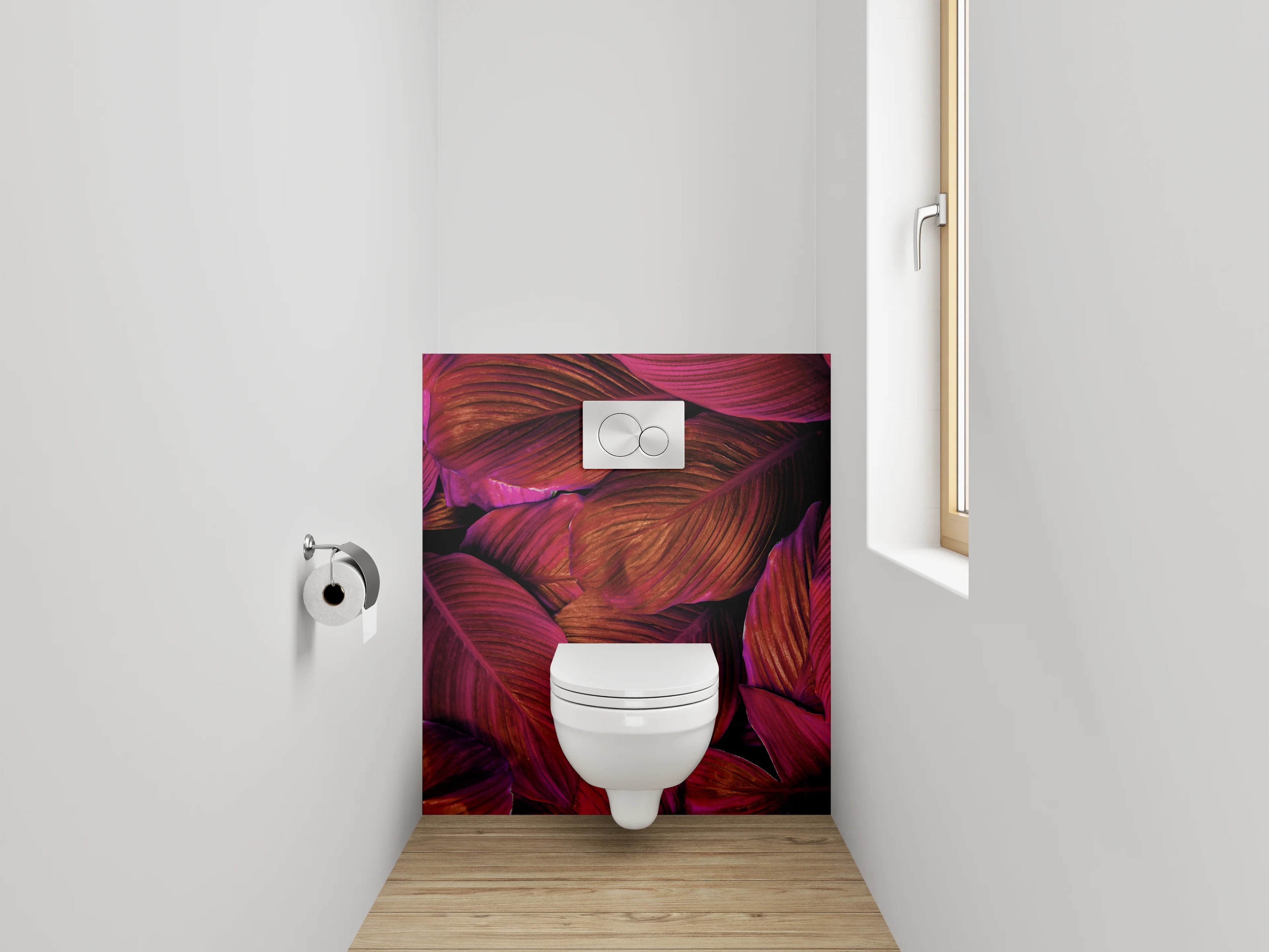 WC-Rückwand - Tropische Blätter Struktur Lila