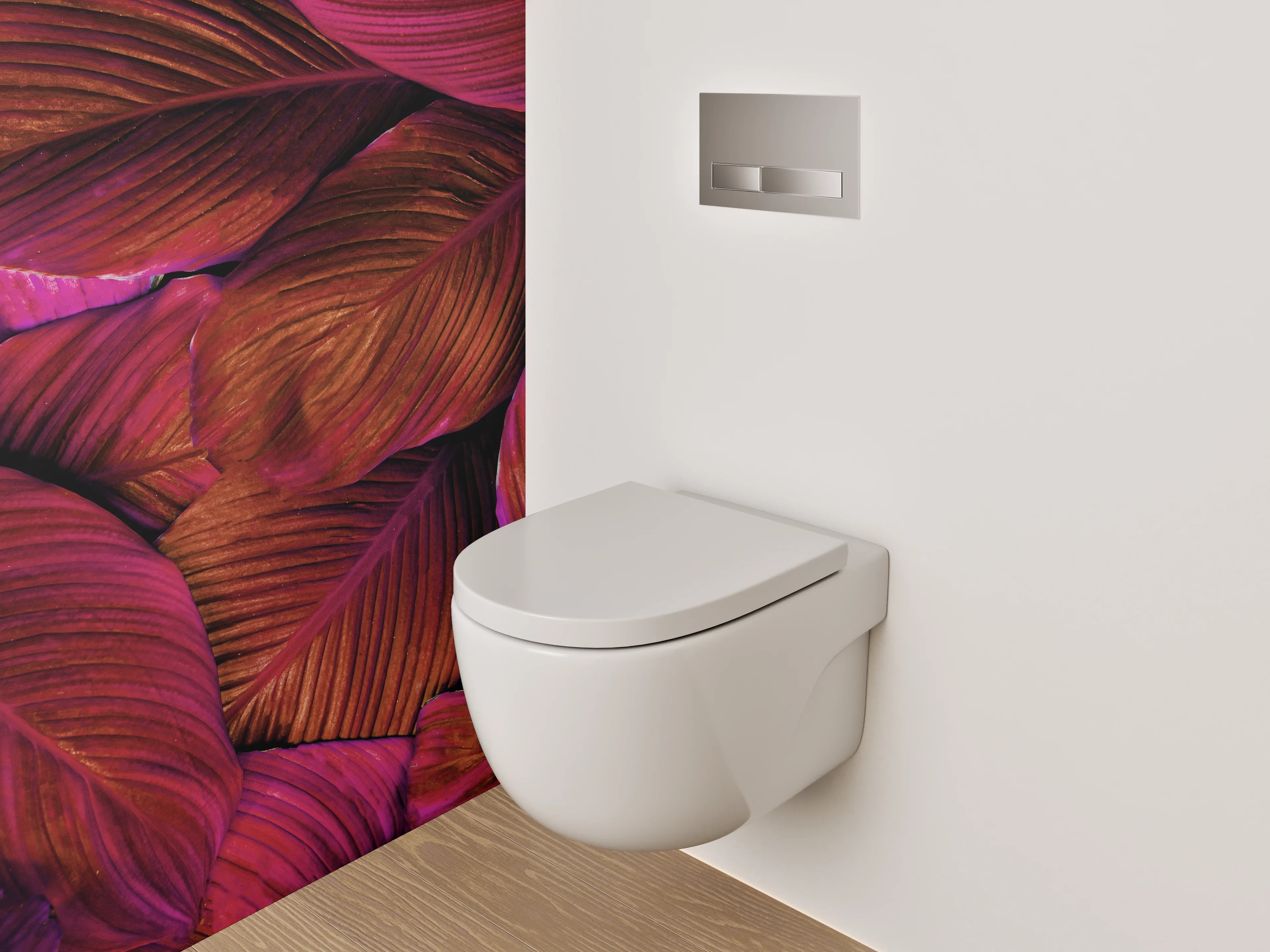WC-Rückwand - Tropische Blätter Struktur Lila