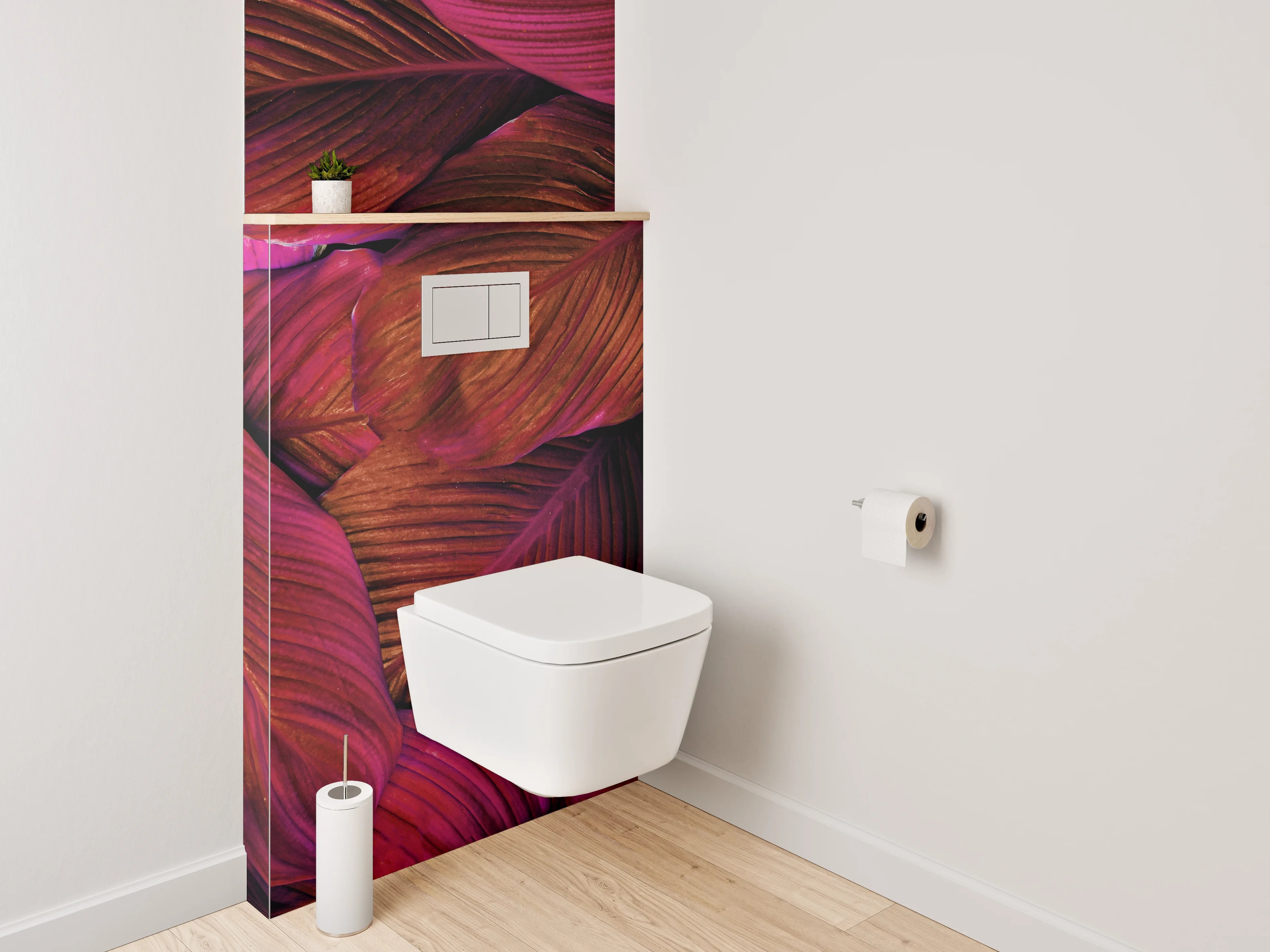 WC-Rückwand - Tropische Blätter Struktur Lila