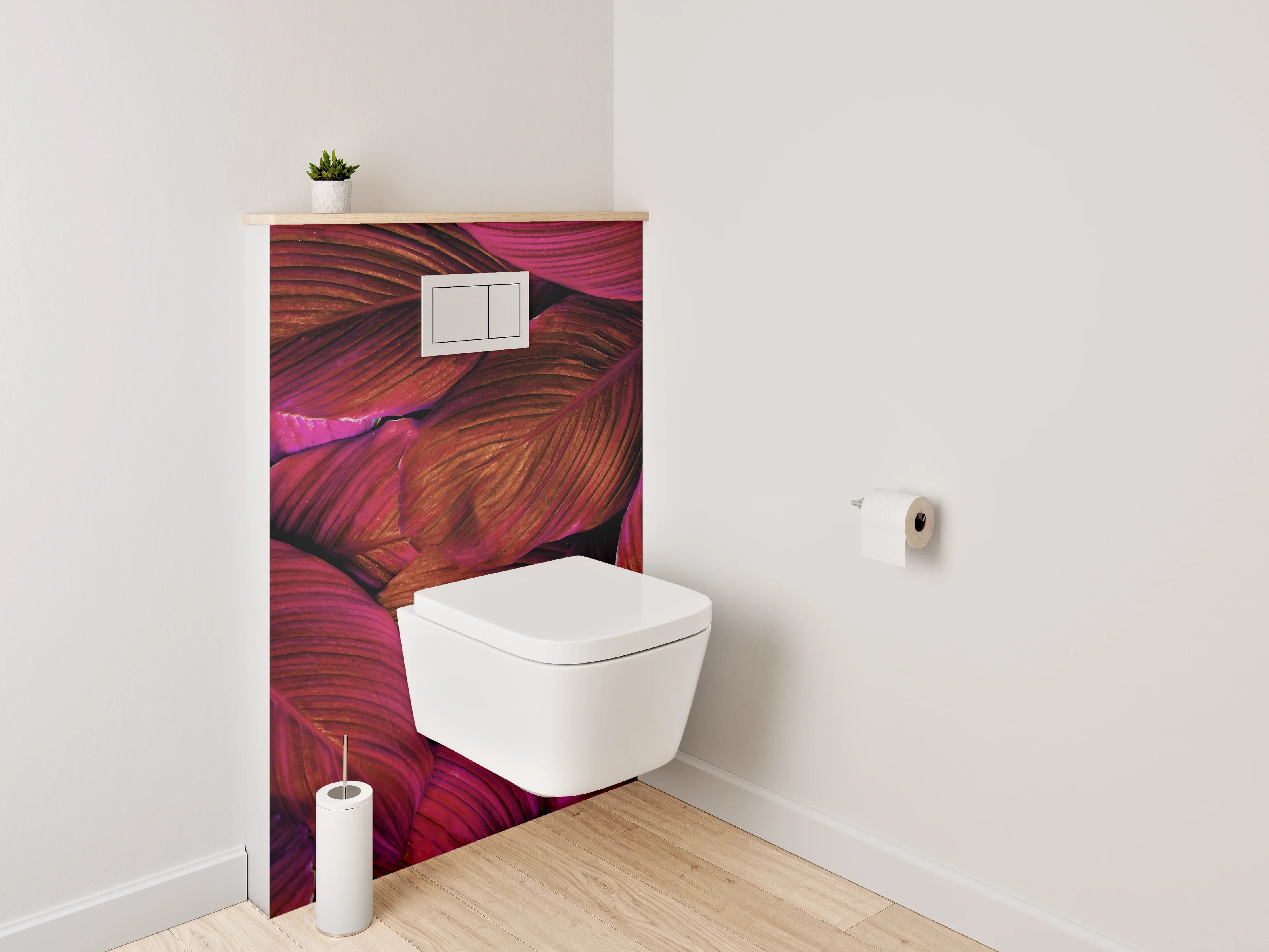 WC-Rückwand - Tropische Blätter Struktur Lila