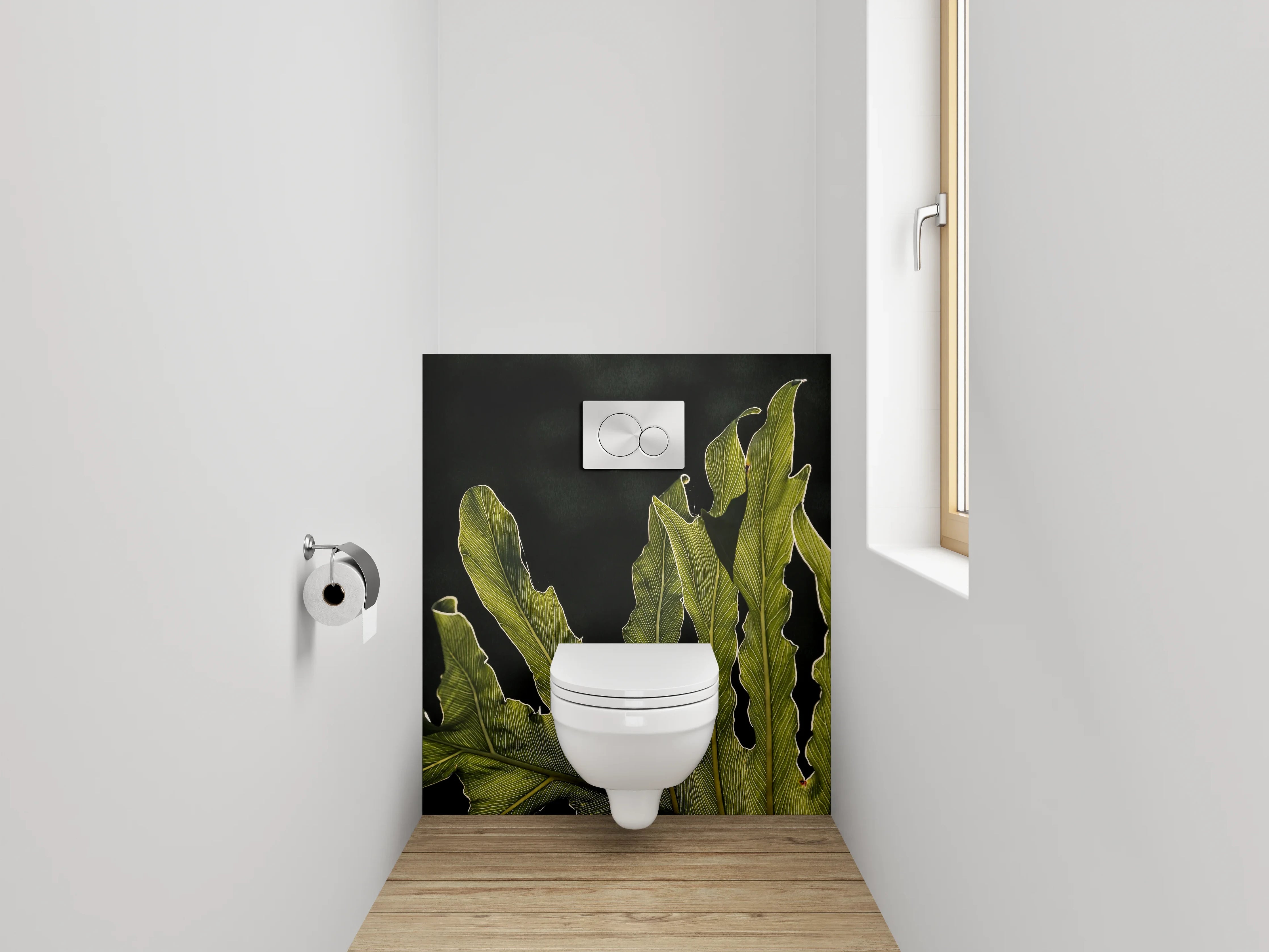 WC-Rückwand - Tropische Blattstruktur Naturmotiv