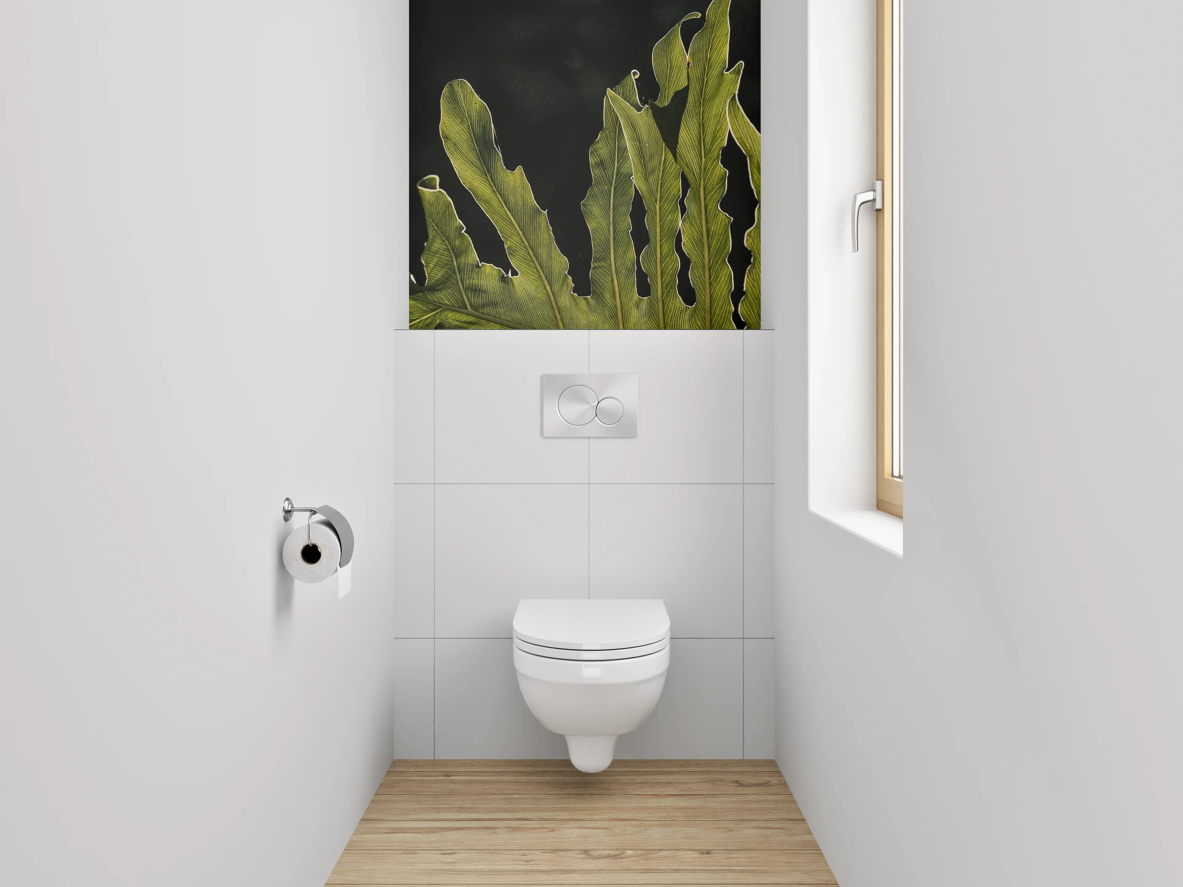 WC-Rückwand - Tropische Blattstruktur Naturmotiv
