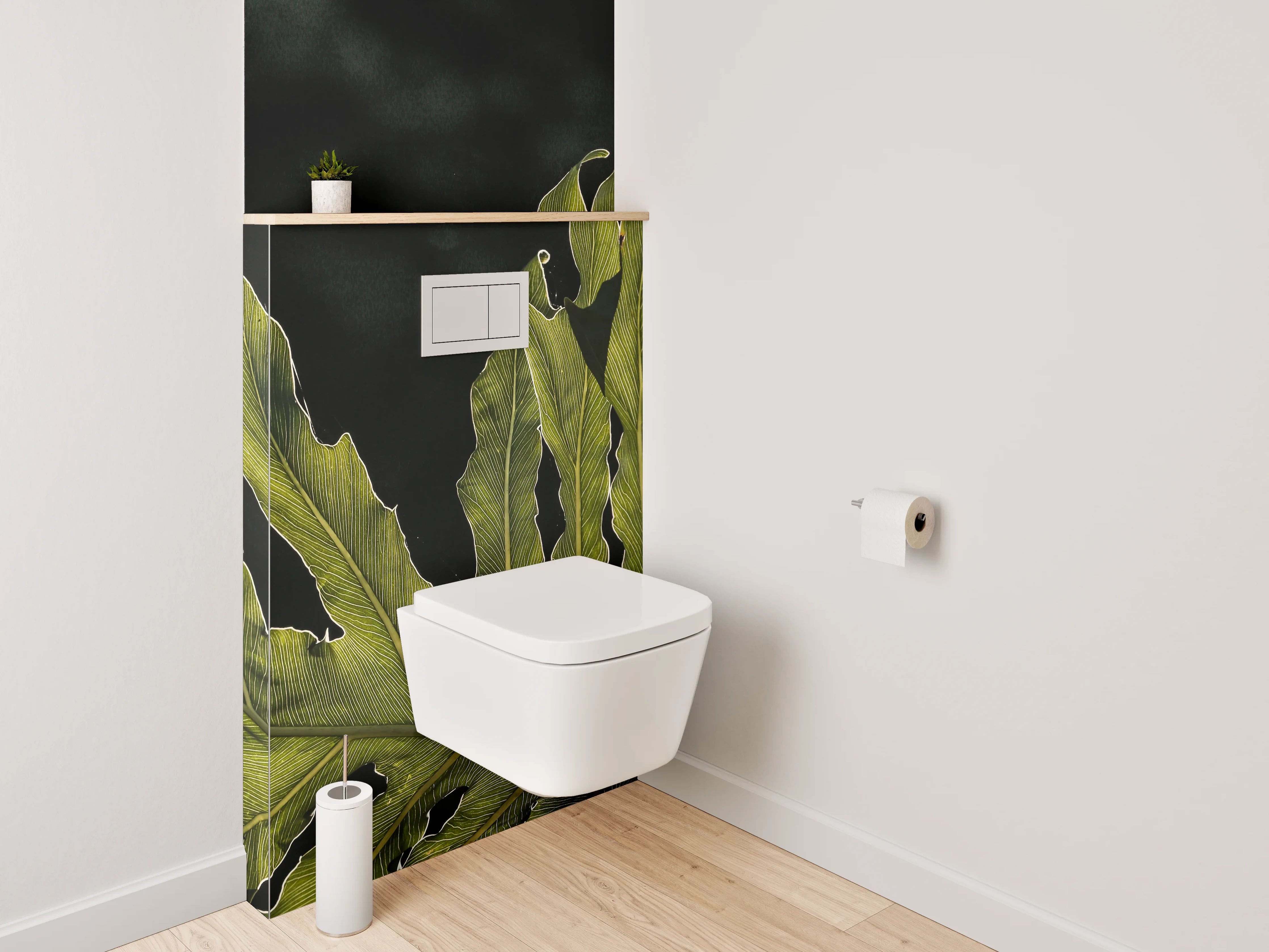 WC-Rückwand - Tropische Blattstruktur Naturmotiv