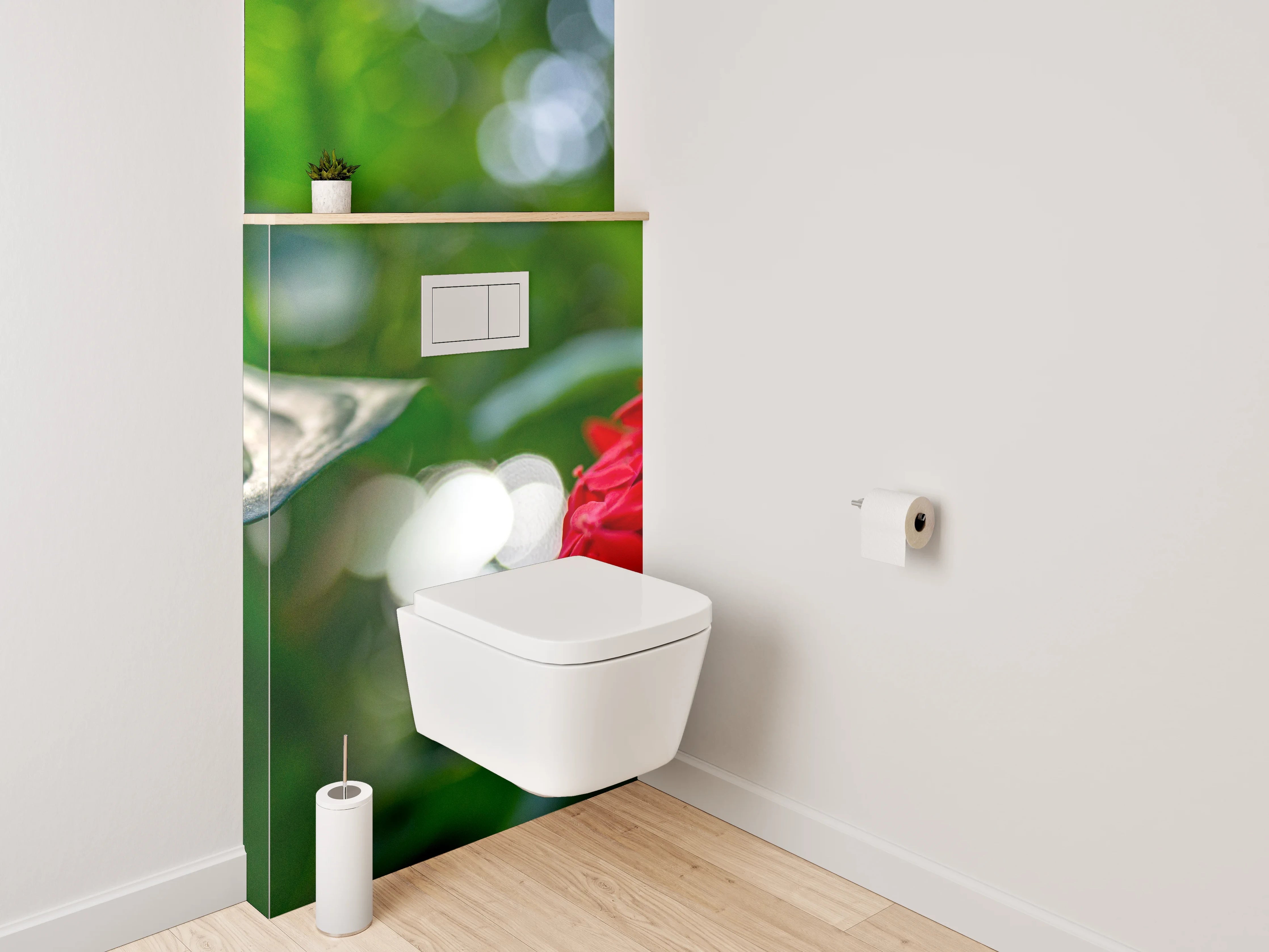 WC-Rückwand - Tropische Blütenpracht im Dschungel-Look