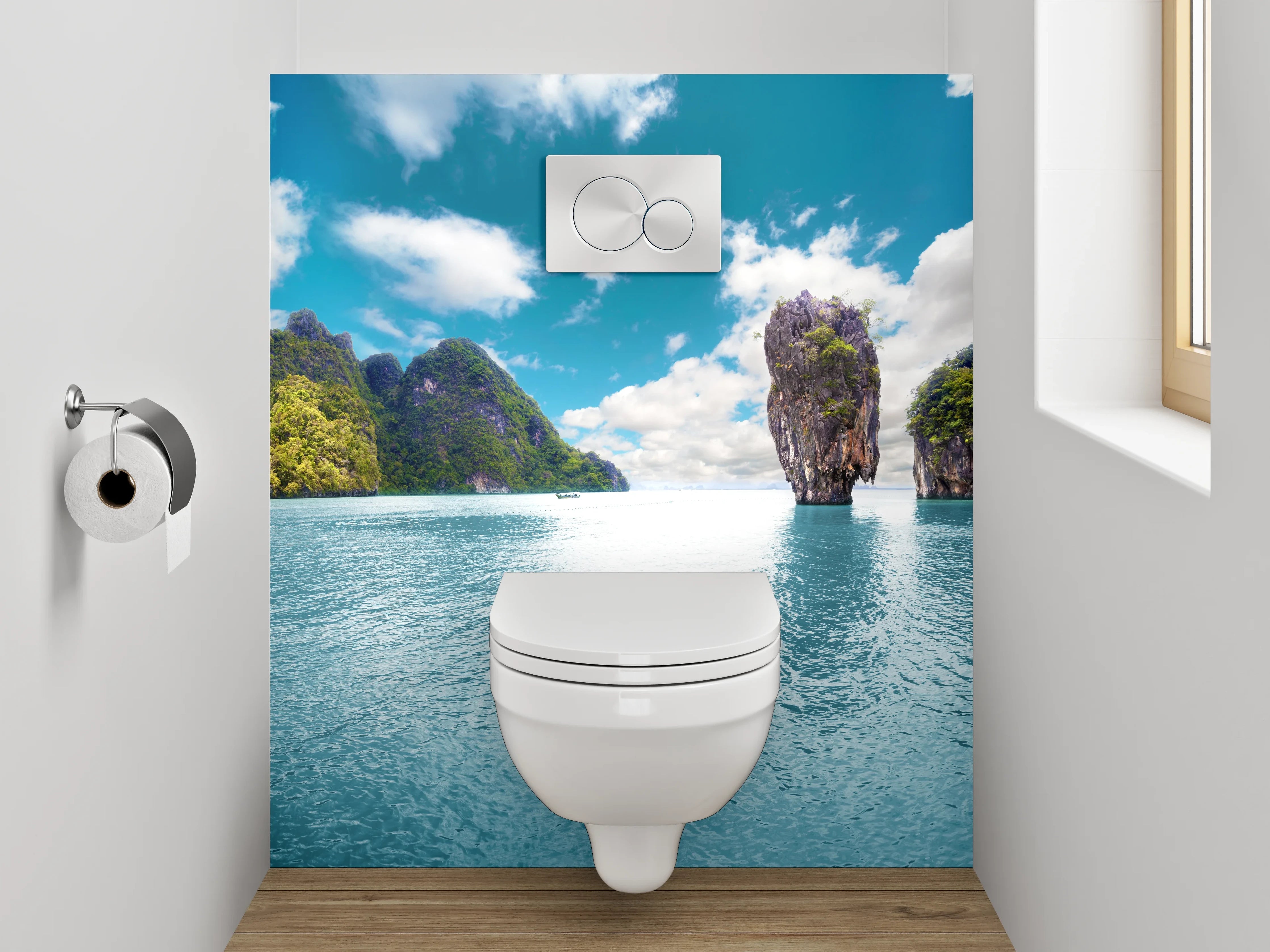 WC-Rückwand - Tropische Inselkulisse Panorama