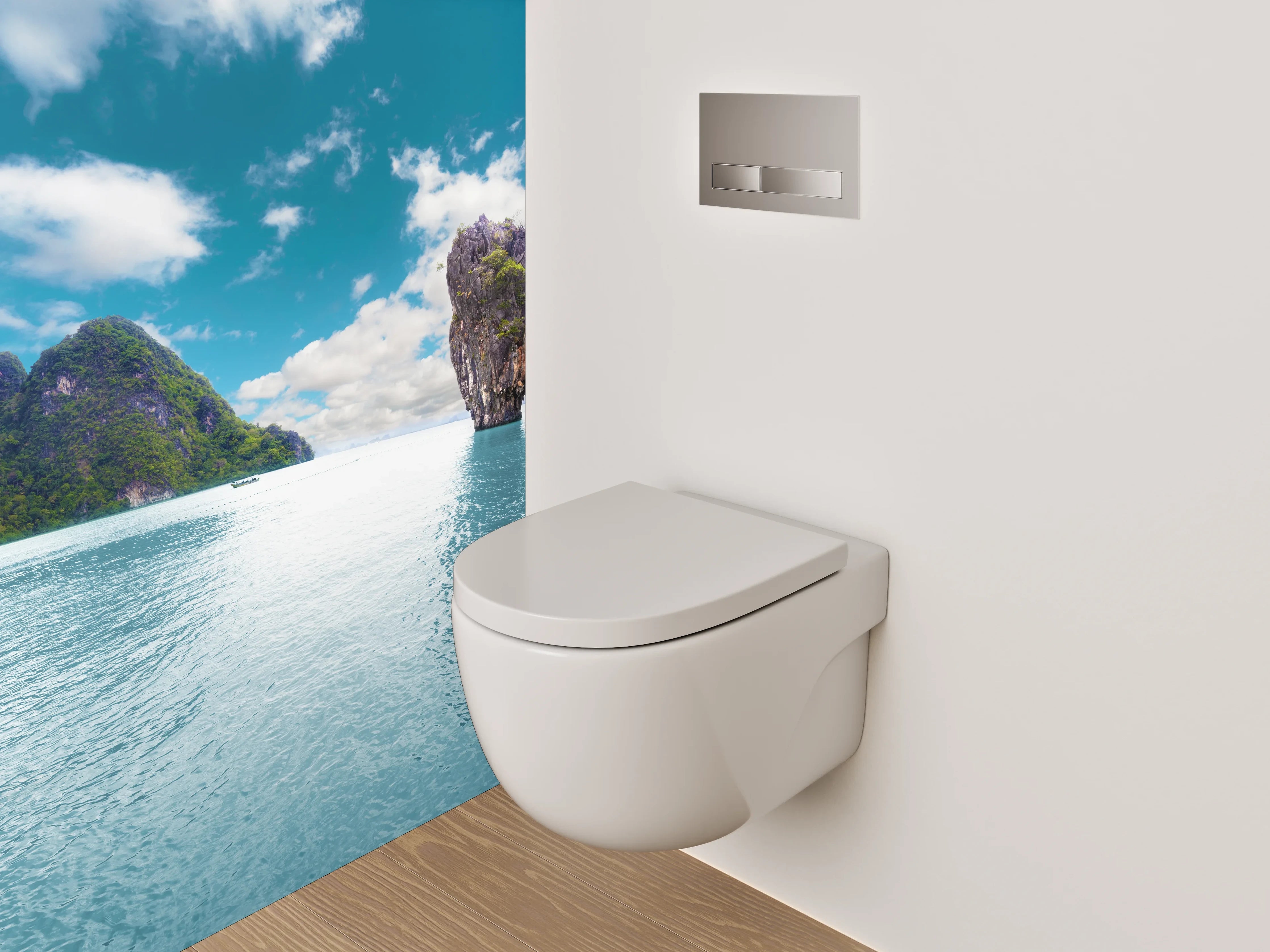 WC-Rückwand - Tropische Inselkulisse Panorama