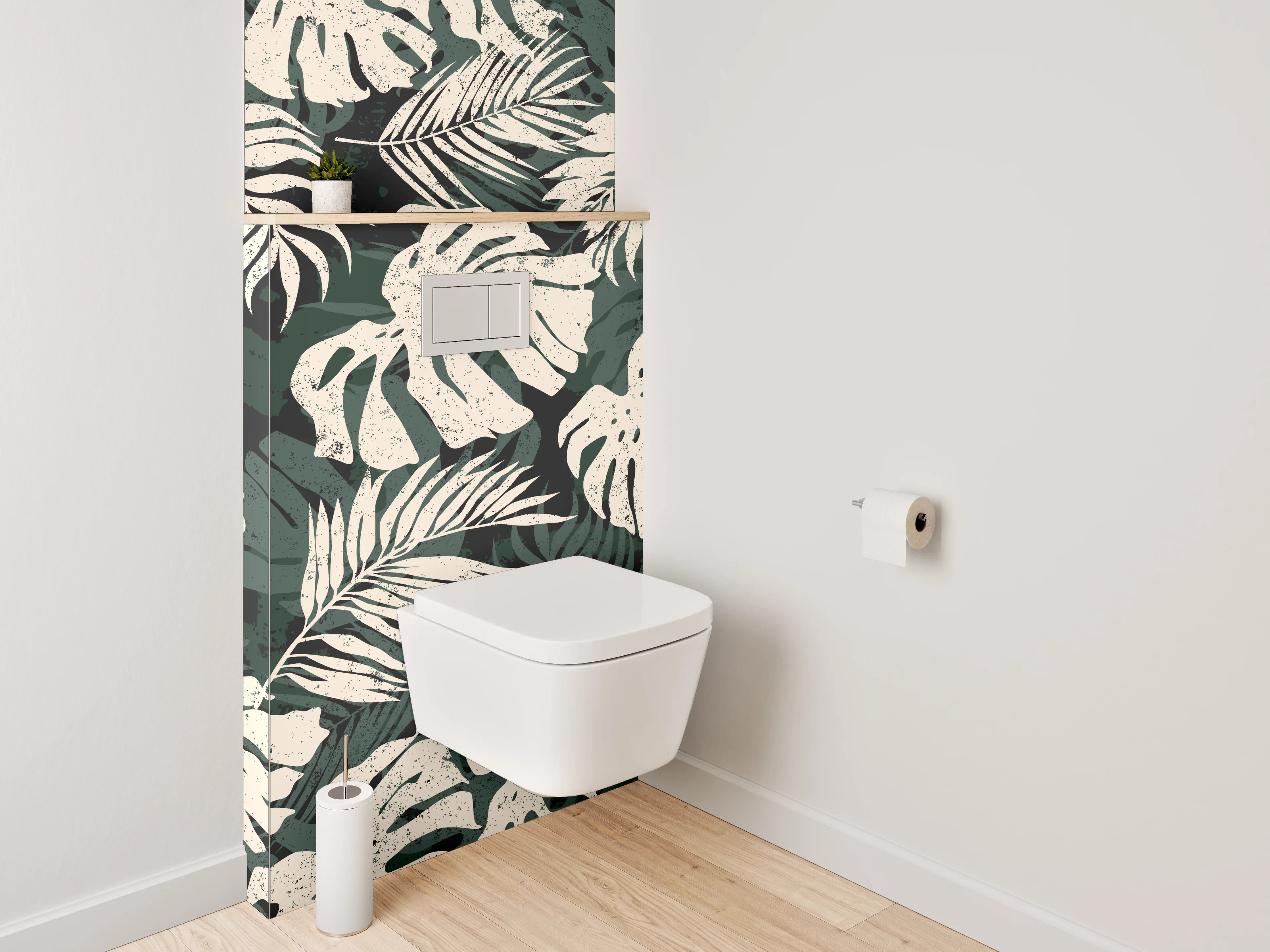 WC-Rückwand - Tropische Monstera Blätter Muster