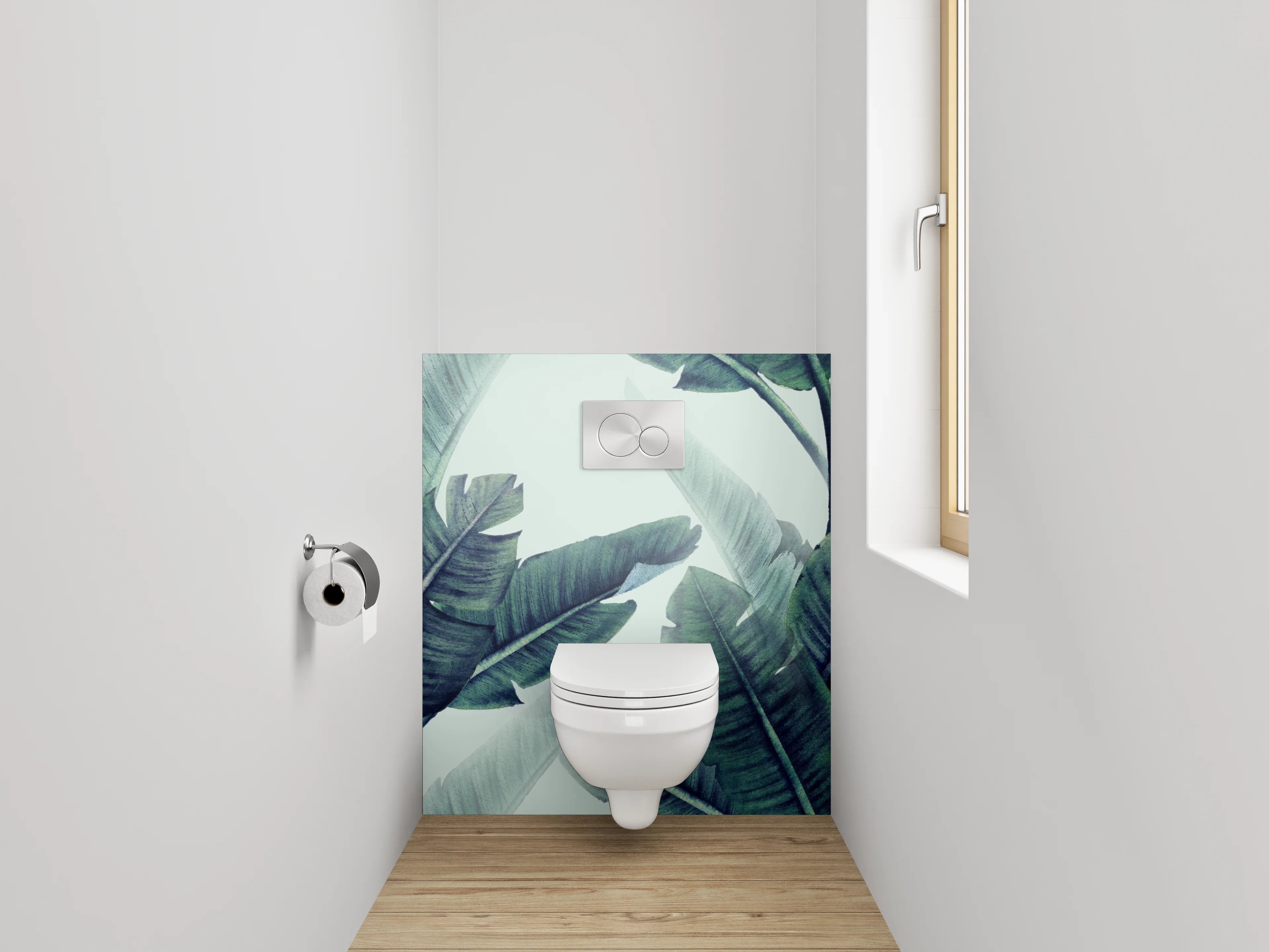 WC-Rückwand - Tropische Palmenblätter Aquarell Dschungel