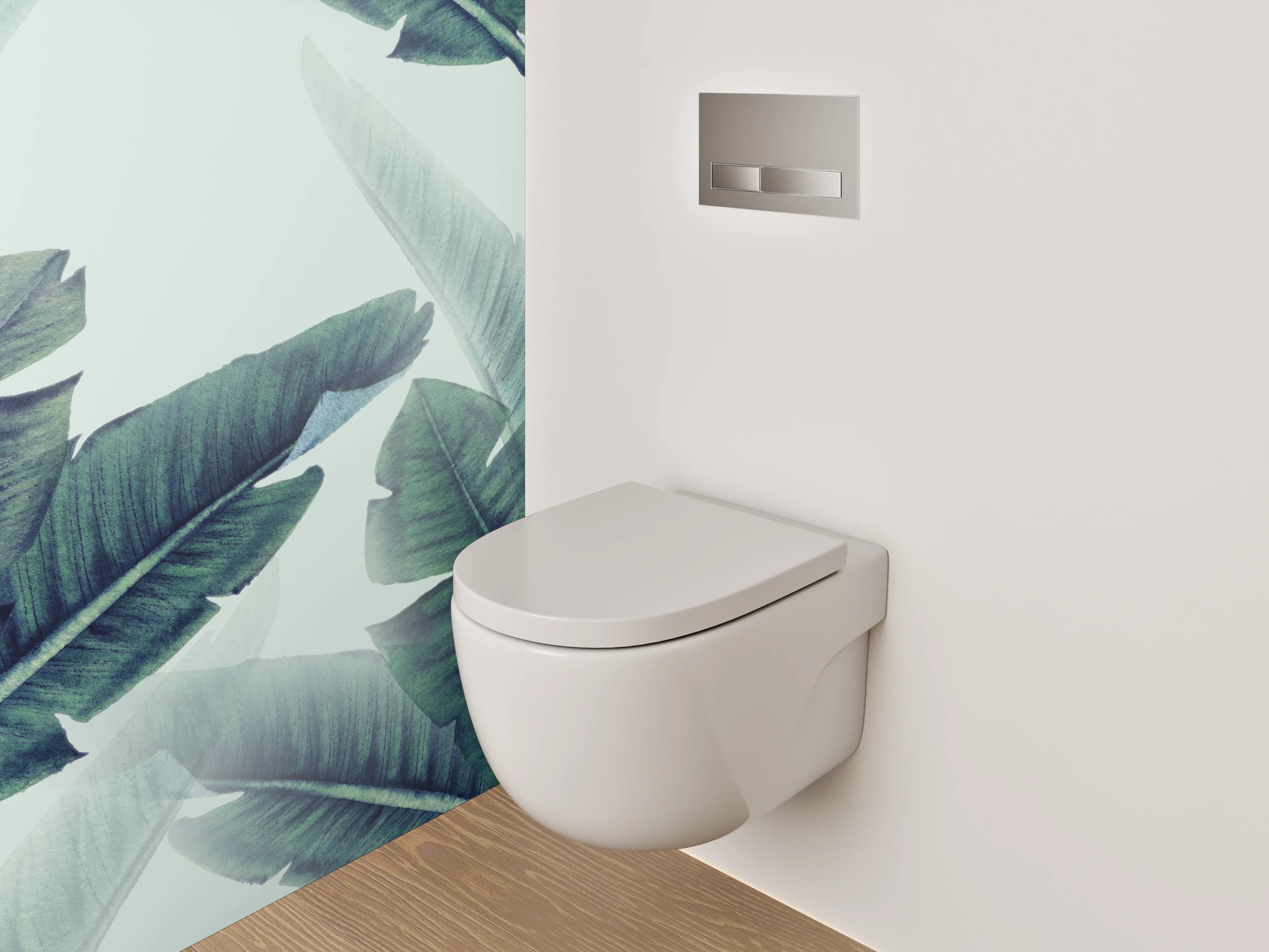 WC-Rückwand - Tropische Palmenblätter Aquarell Dschungel