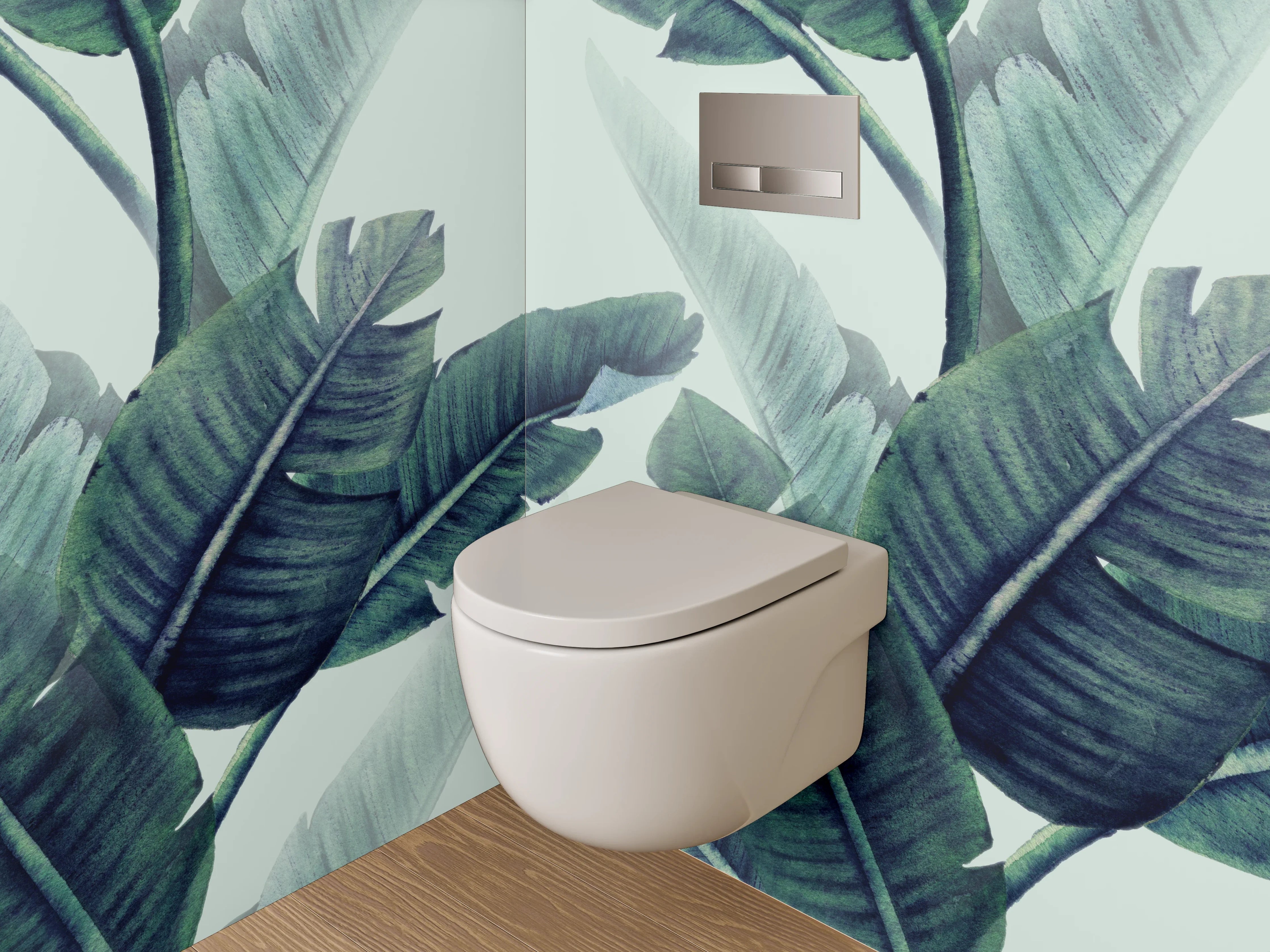 WC-Rückwand - Tropische Palmenblätter Aquarell Dschungel