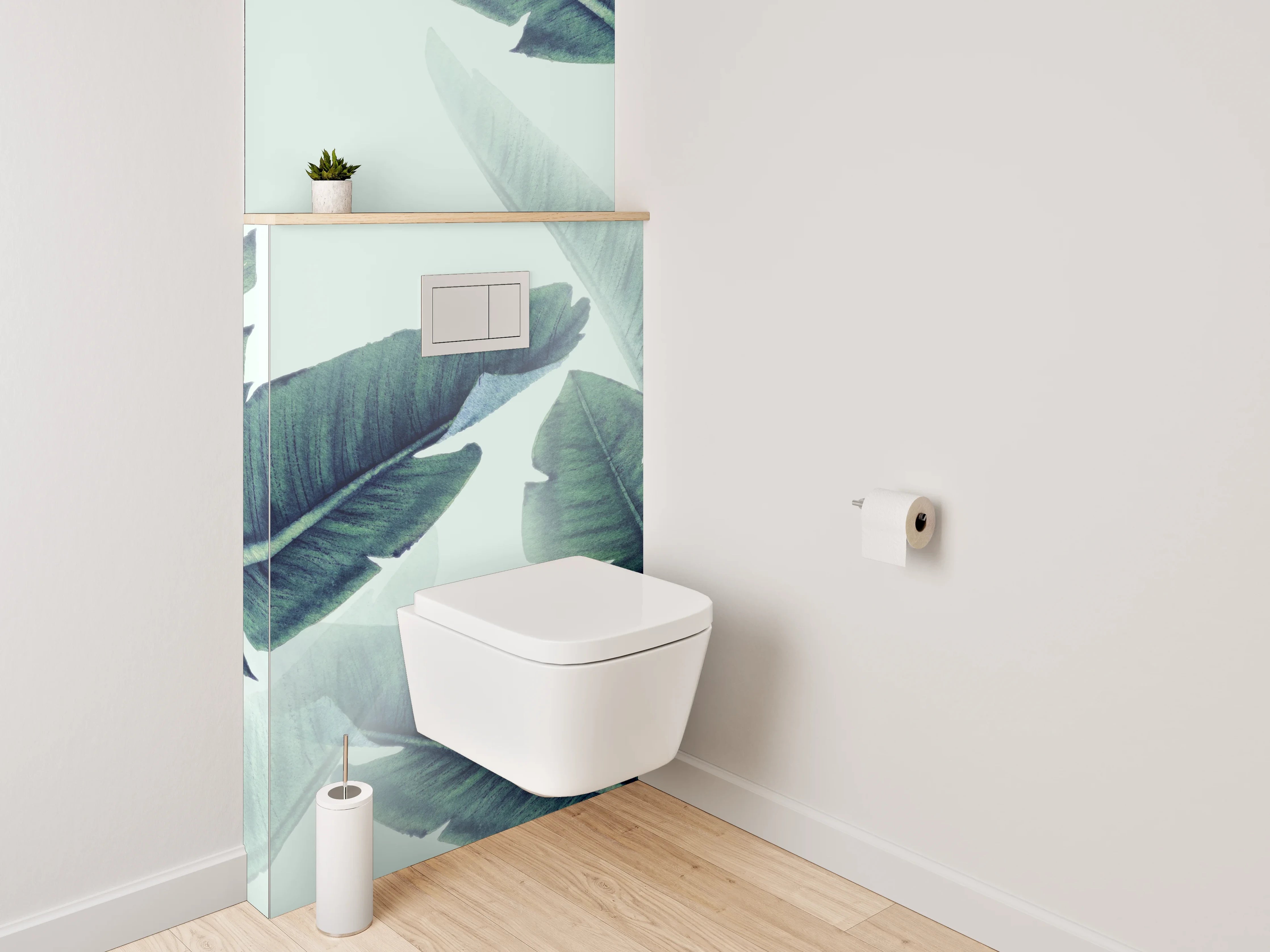 WC-Rückwand - Tropische Palmenblätter Aquarell Dschungel