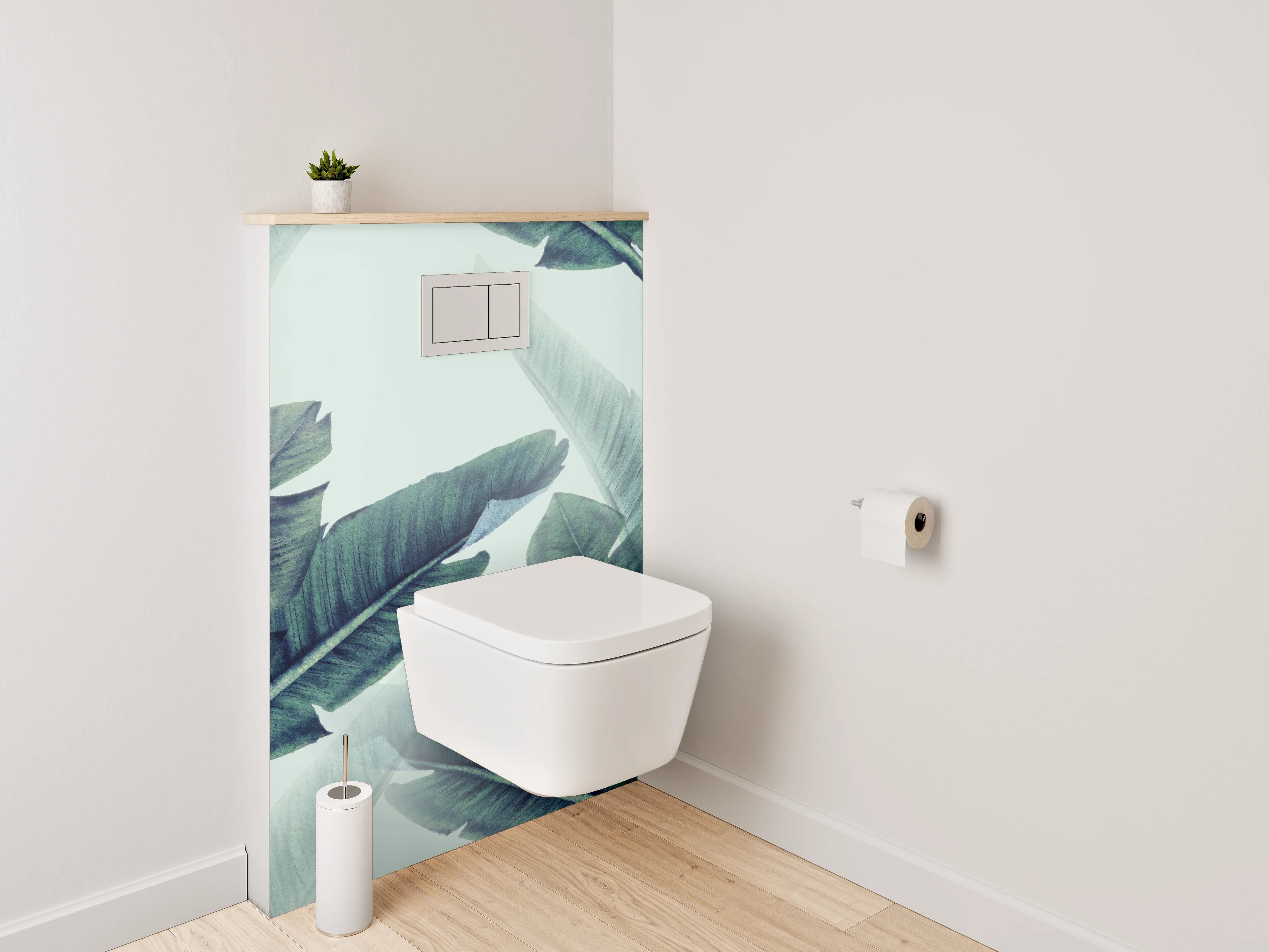 WC-Rückwand - Tropische Palmenblätter Aquarell Dschungel