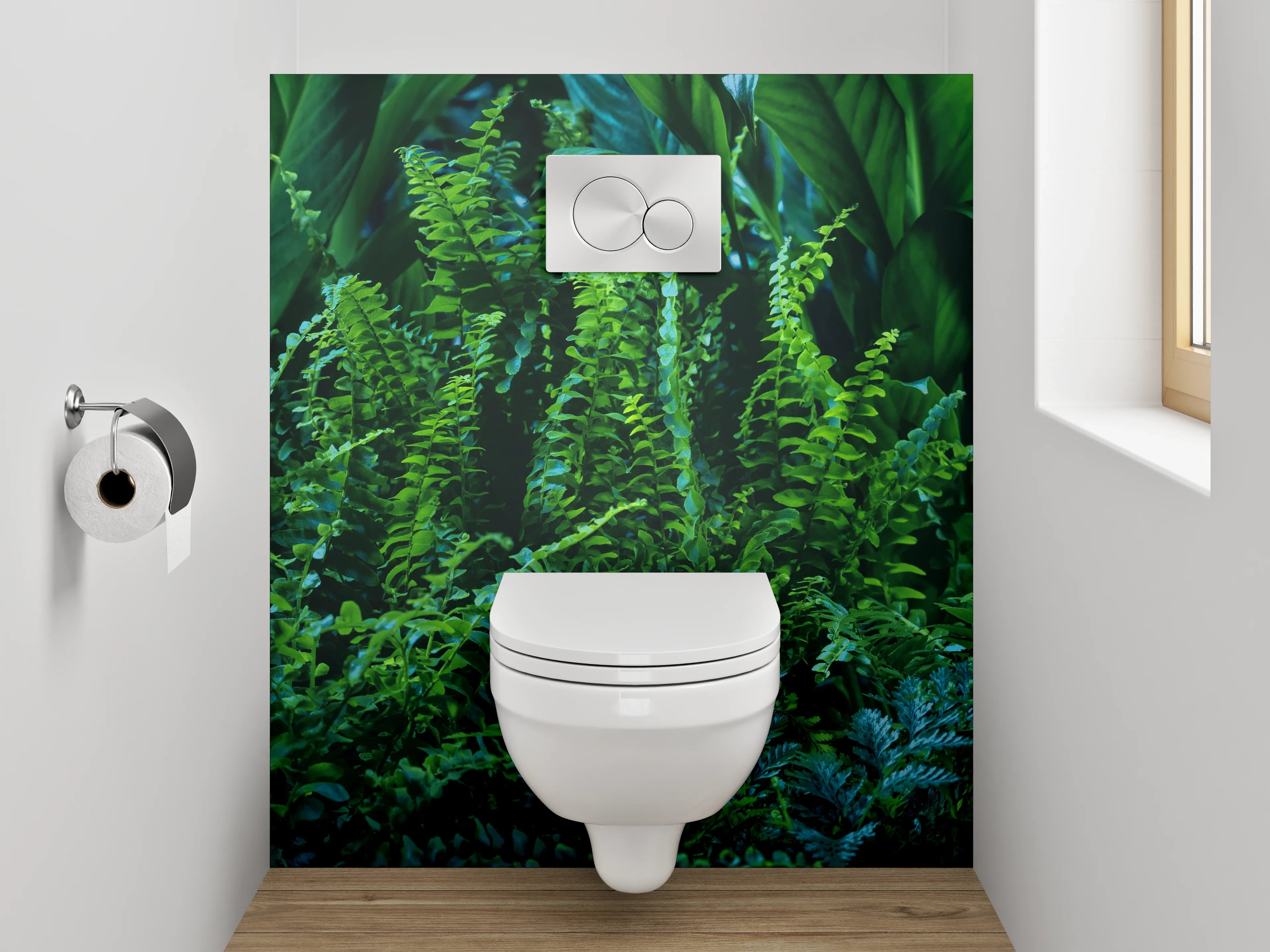 WC-Rückwand - Tropische grüne Pflanzen im Dschungel