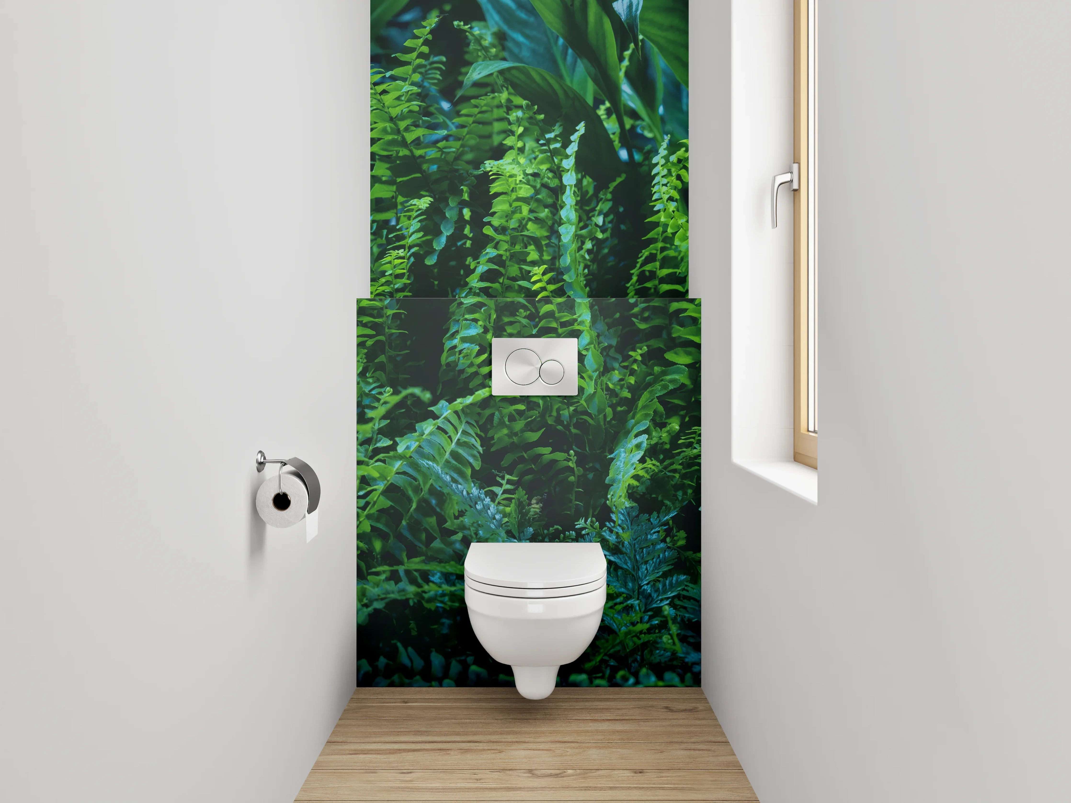 WC-Rückwand - Tropische grüne Pflanzen im Dschungel
