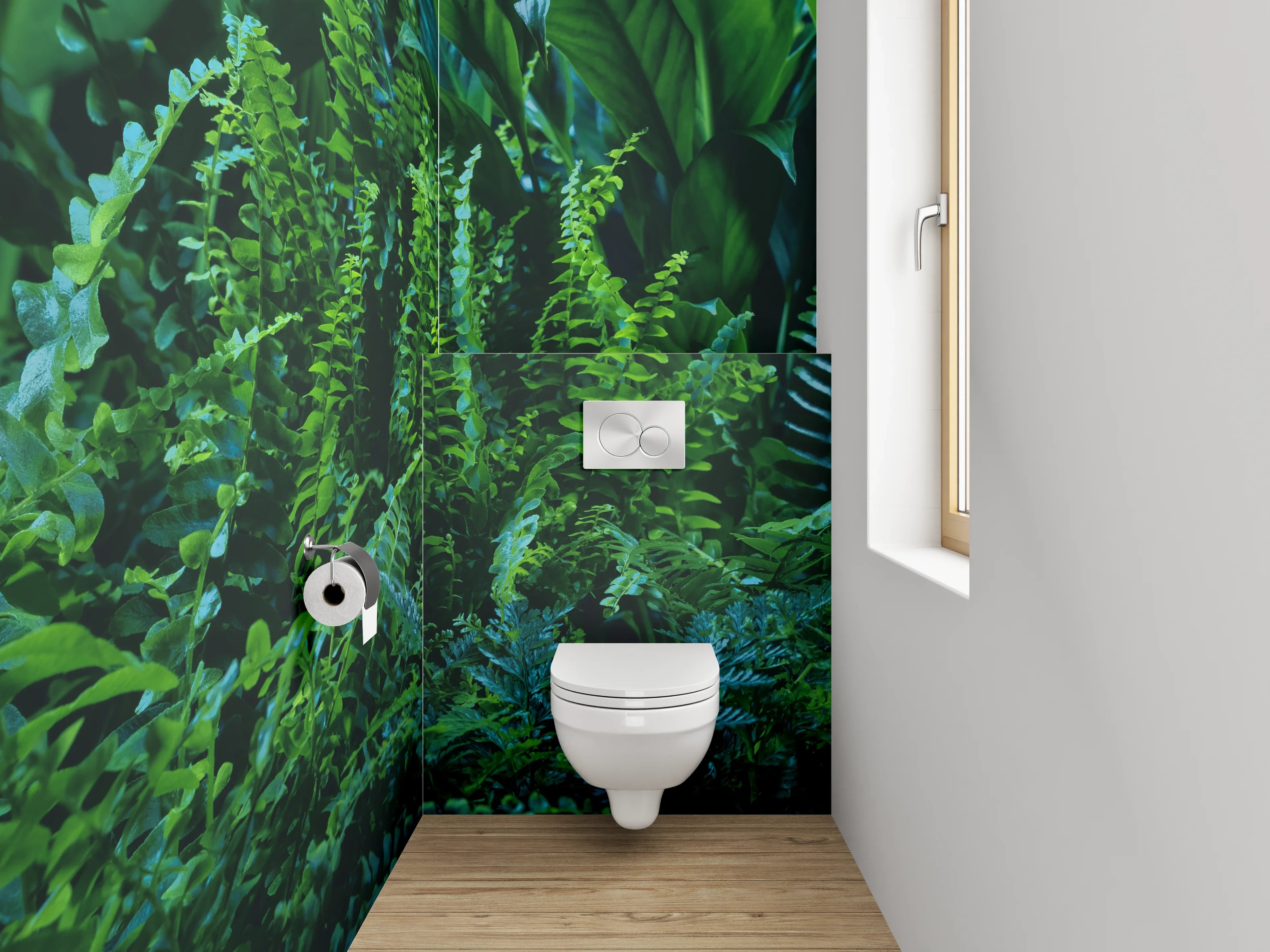 WC-Rückwand - Tropische grüne Pflanzen im Dschungel