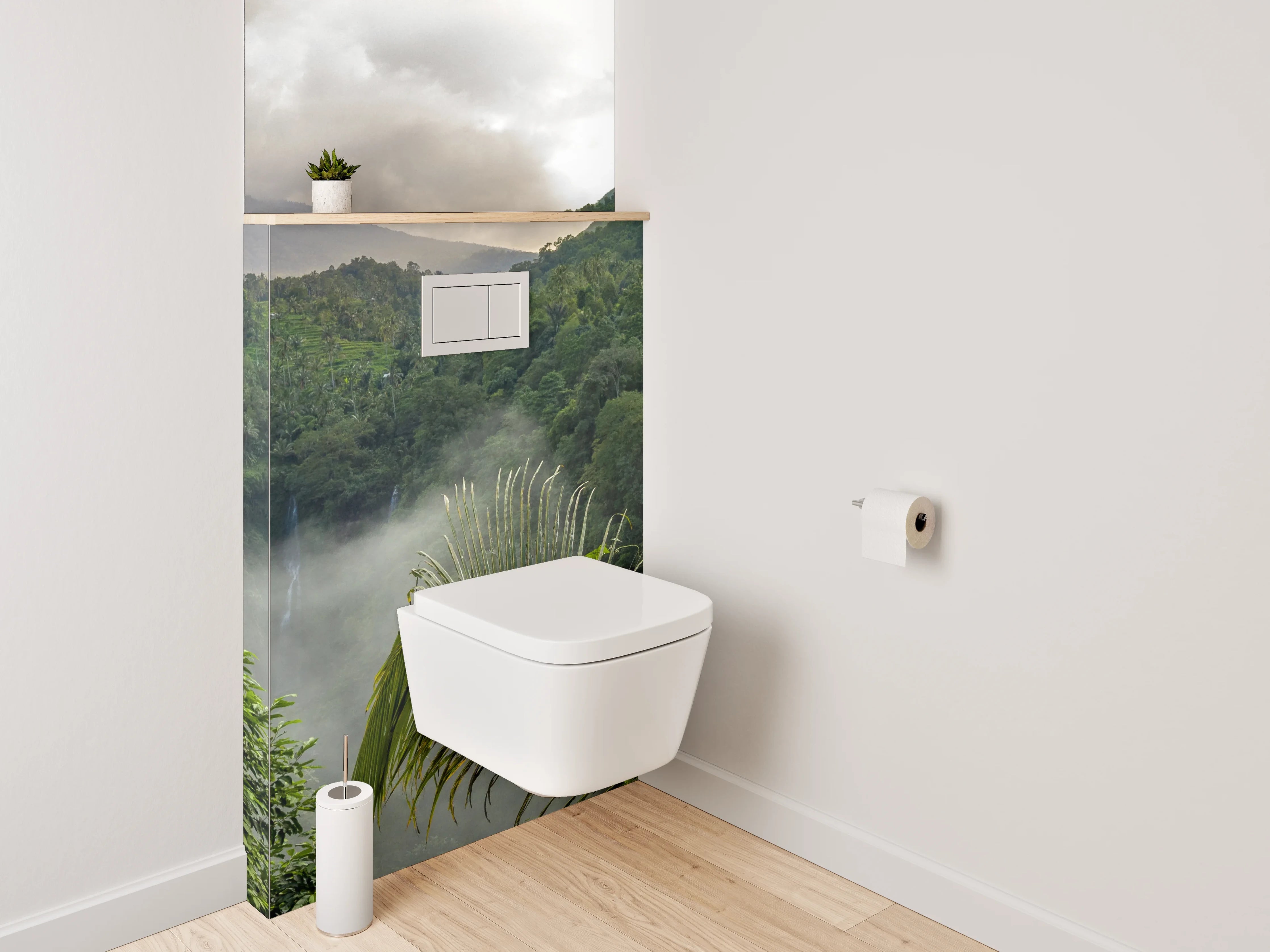 WC-Rückwand - Tropischer Dschungel mit Wasserfall