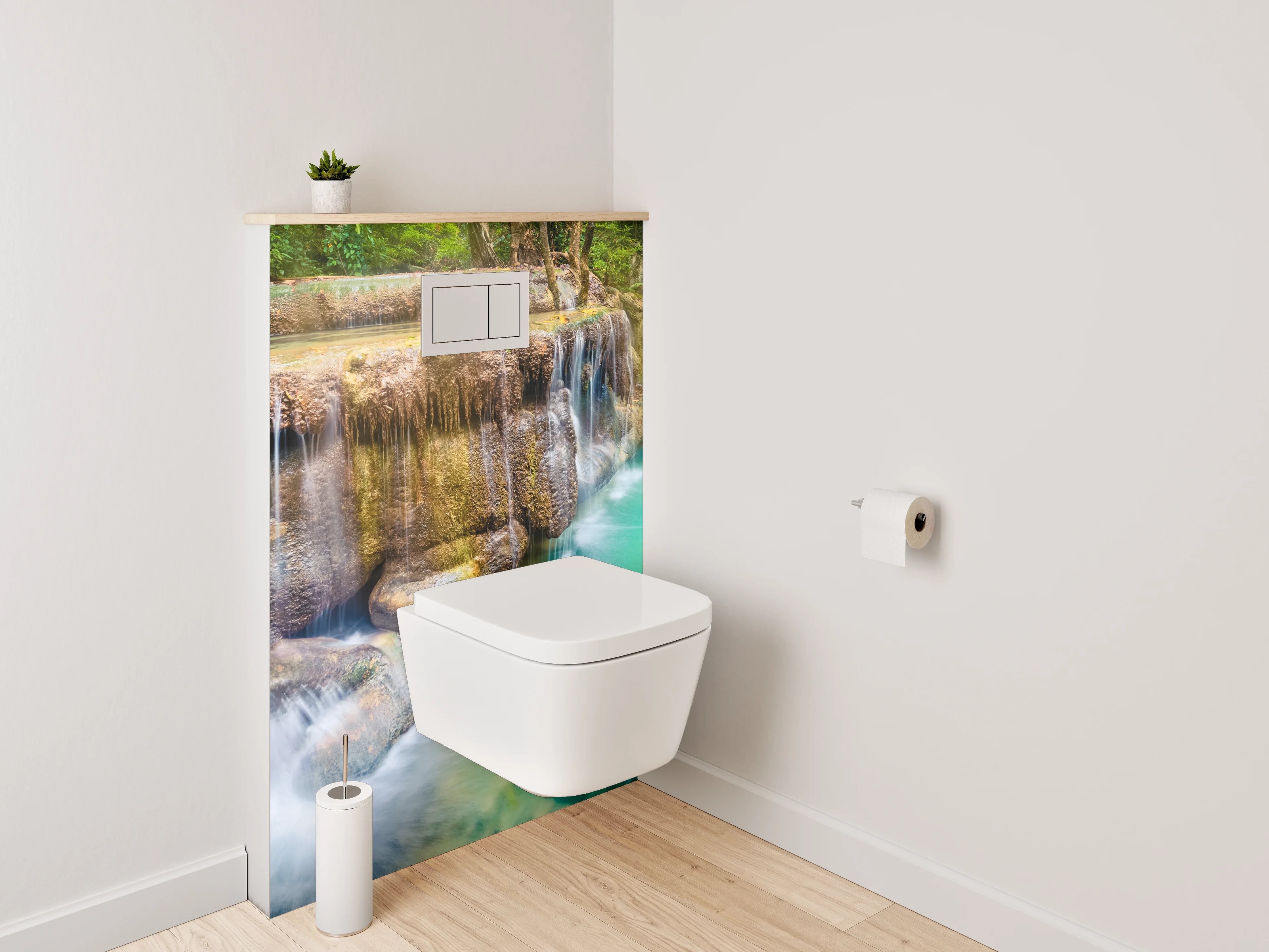 WC-Rückwand - Tropischer Wasserfall Panorama Fototapete