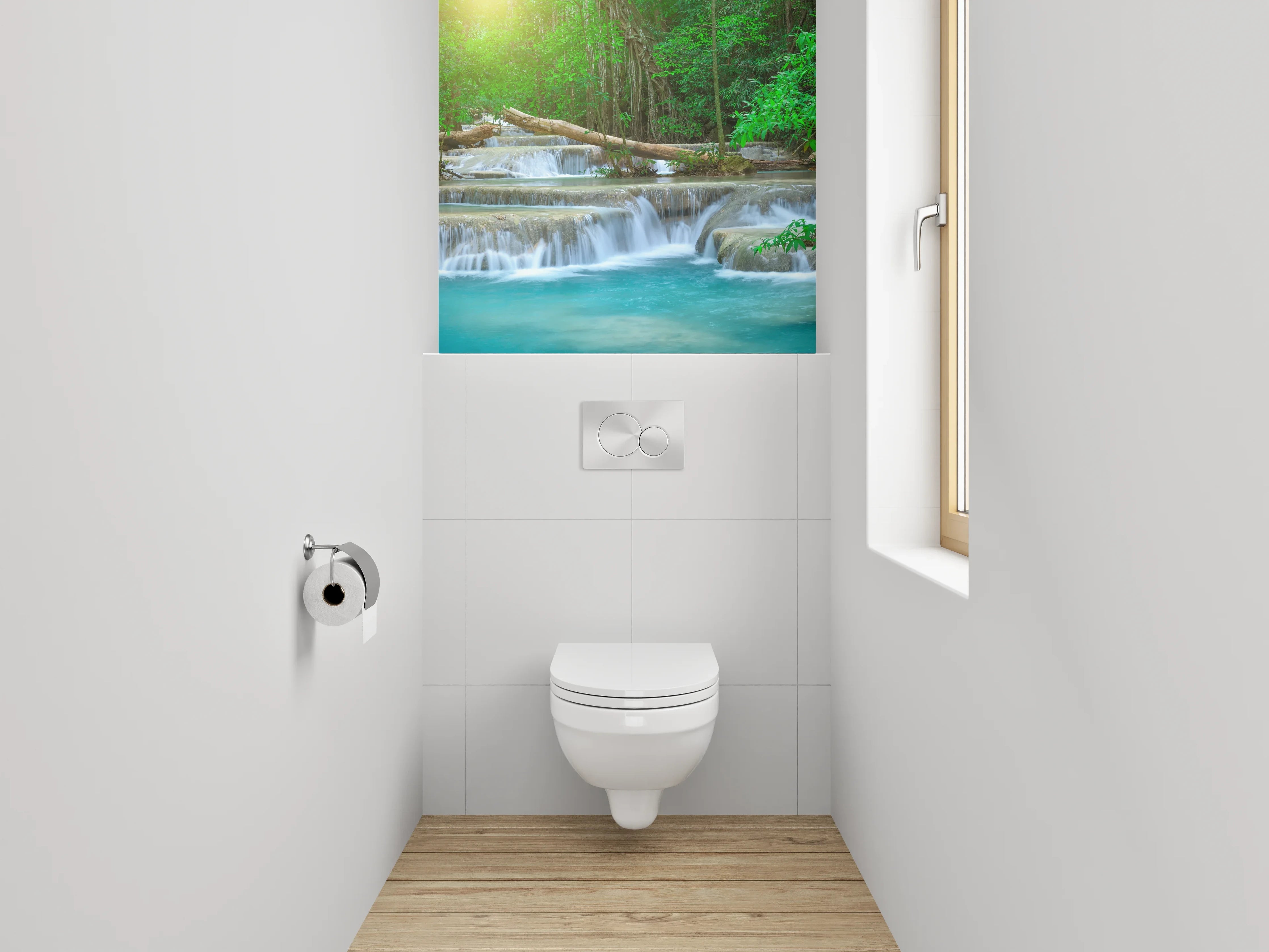 WC-Rückwand - Tropischer Wasserfall im Dschungel