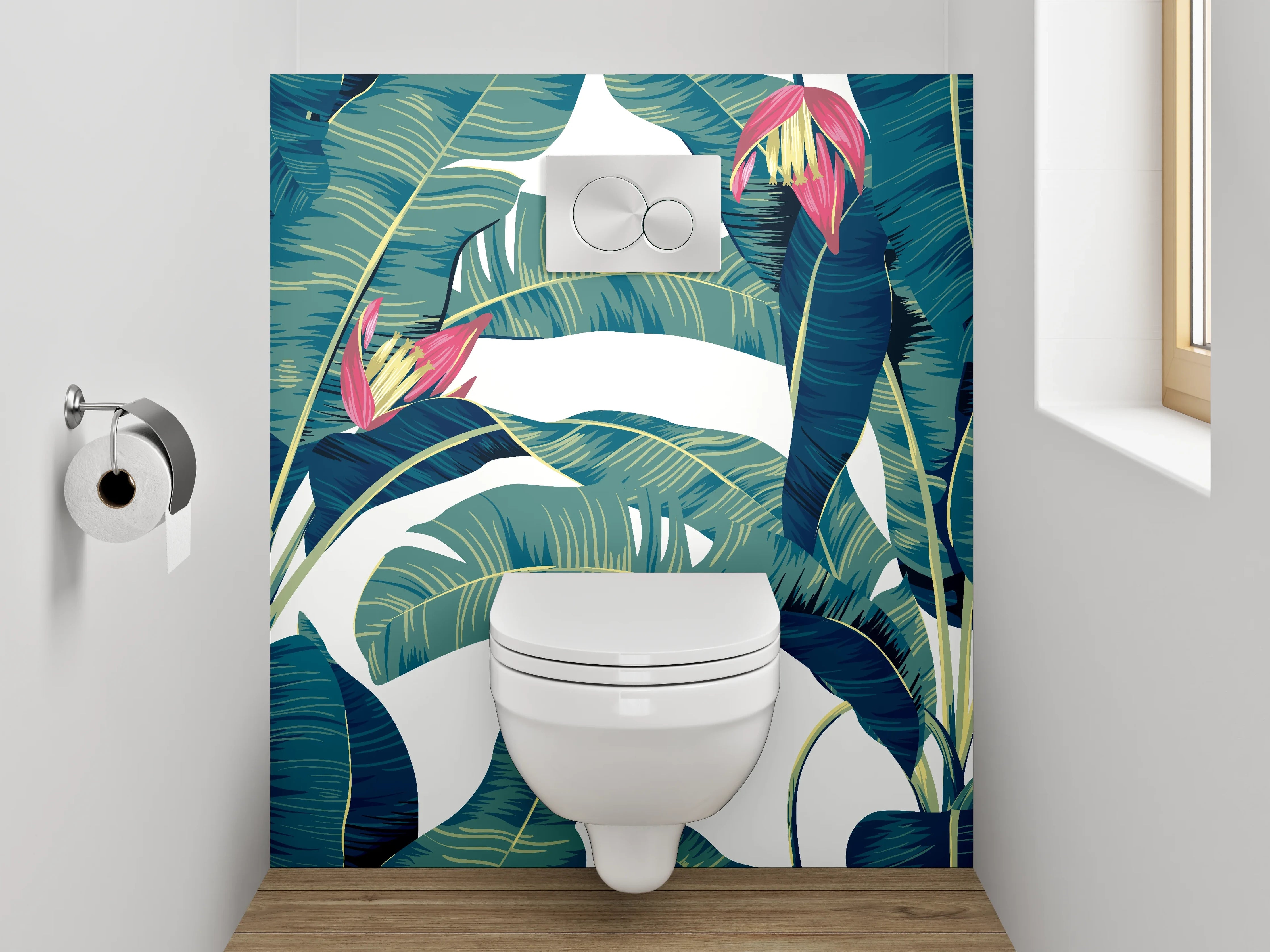 WC-Rückwand - Tropisches Bananenblatt-Design