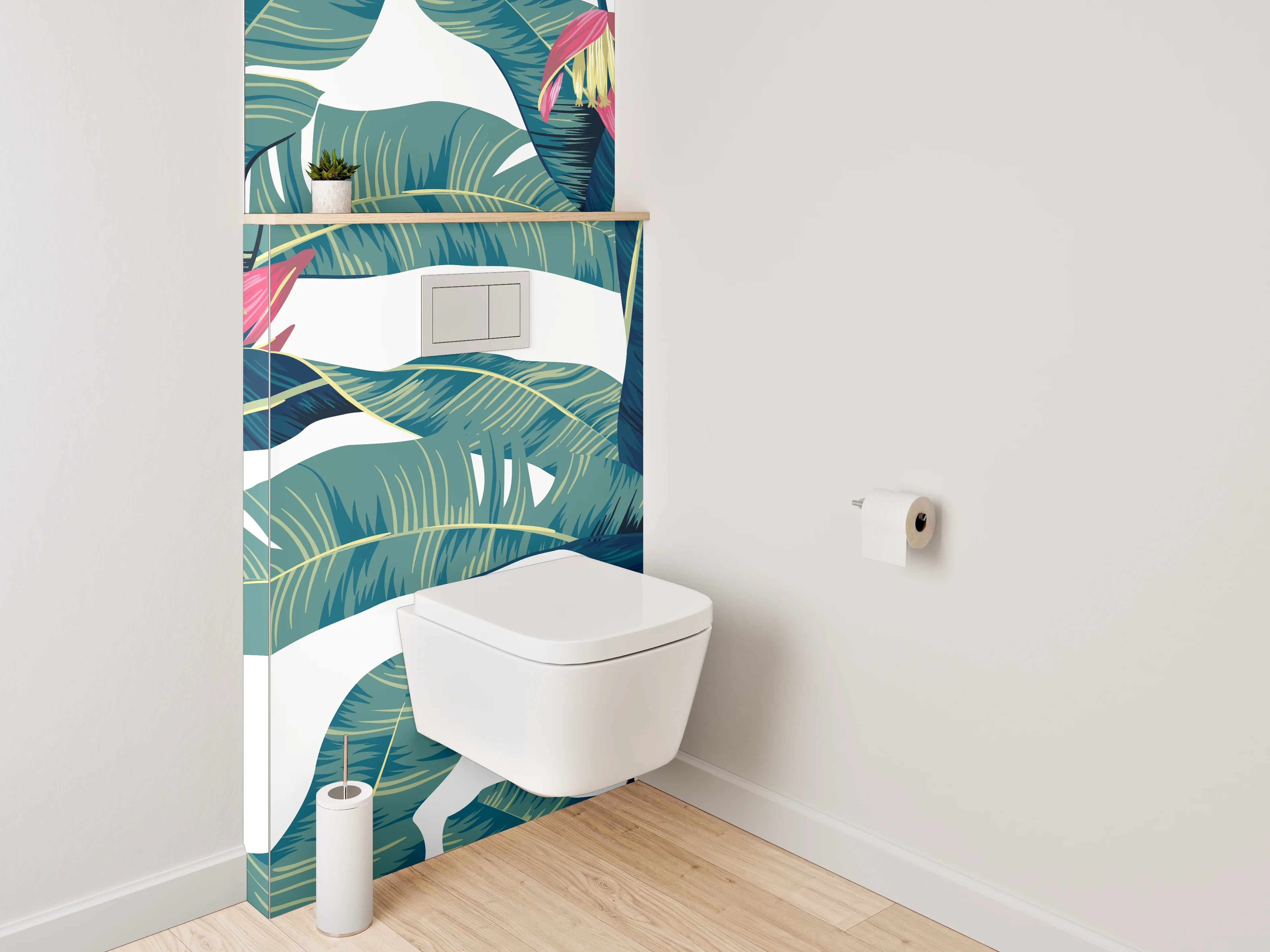 WC-Rückwand - Tropisches Bananenblatt-Design