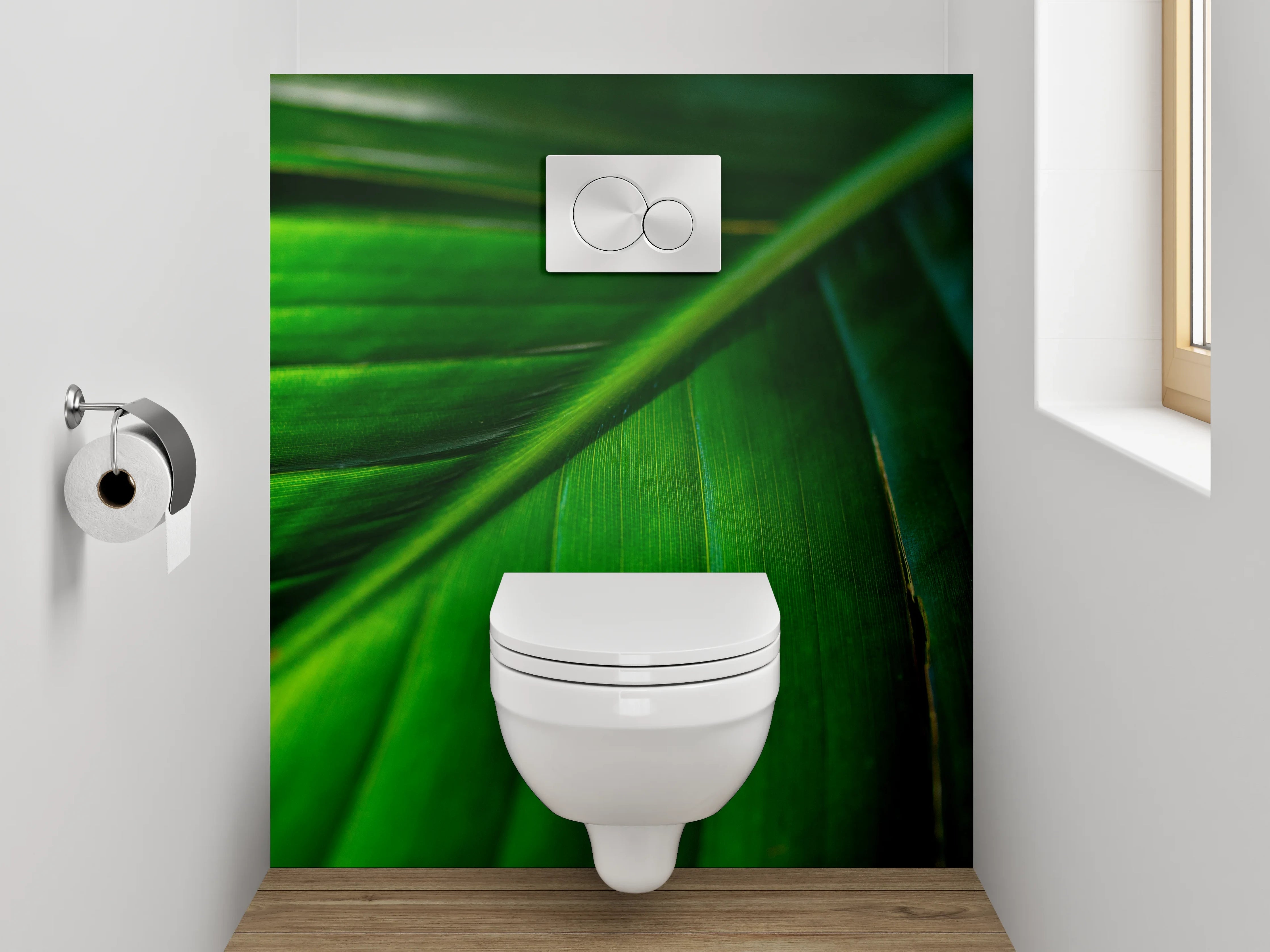 WC-Rückwand - Tropisches Bananenblatt Makro Grün