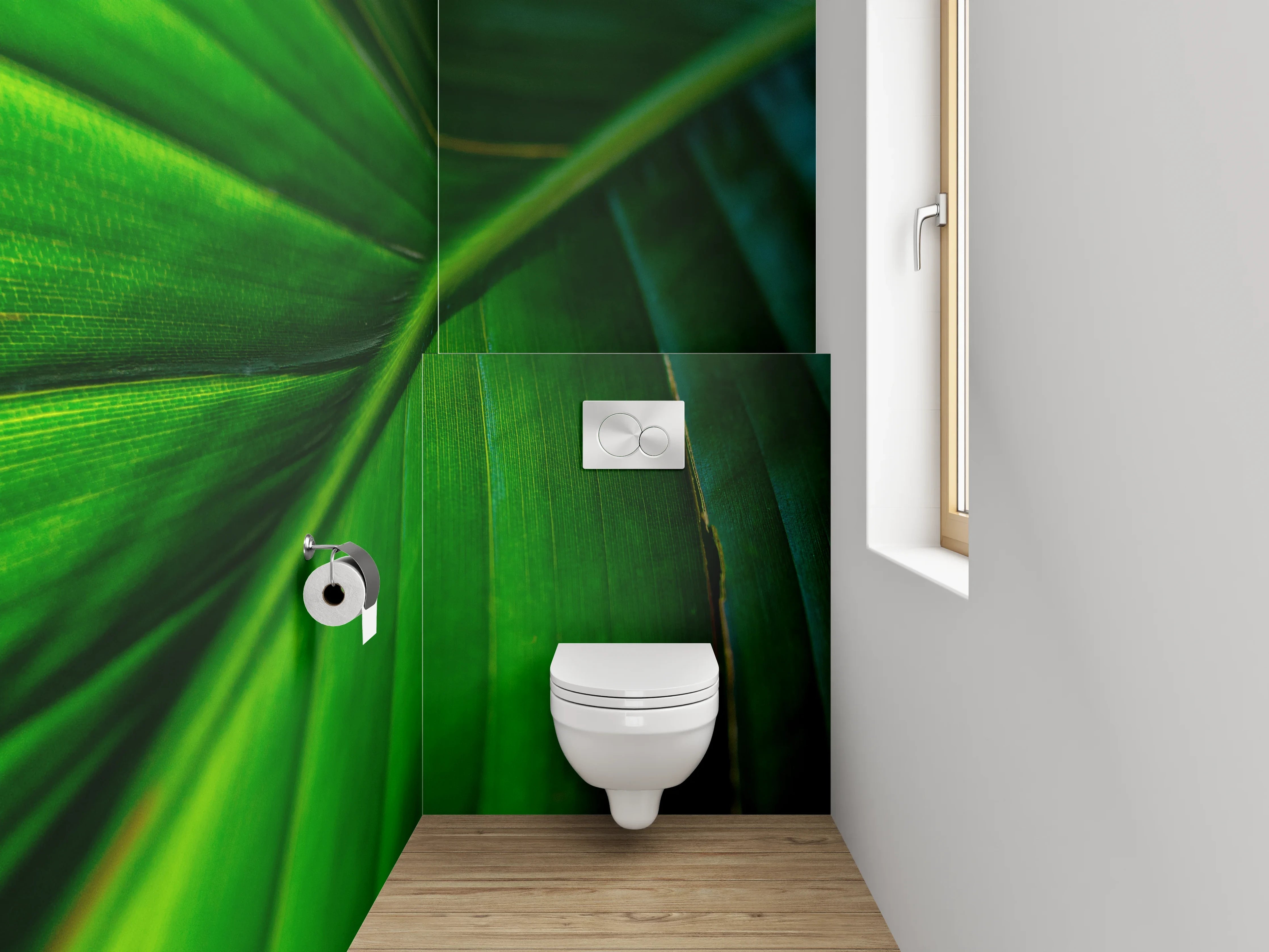 WC-Rückwand - Tropisches Bananenblatt Makro Grün