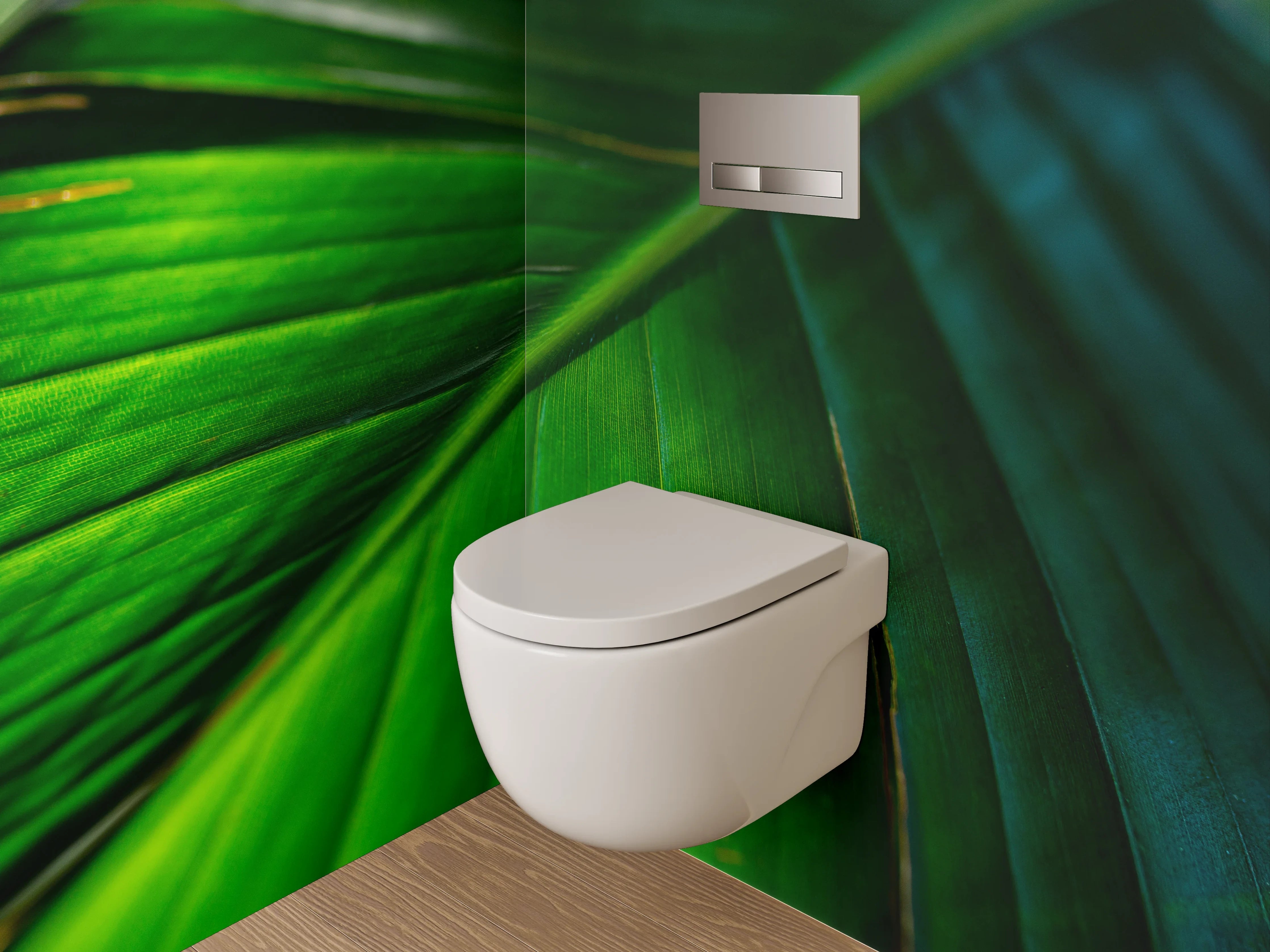 WC-Rückwand - Tropisches Bananenblatt Makro Grün