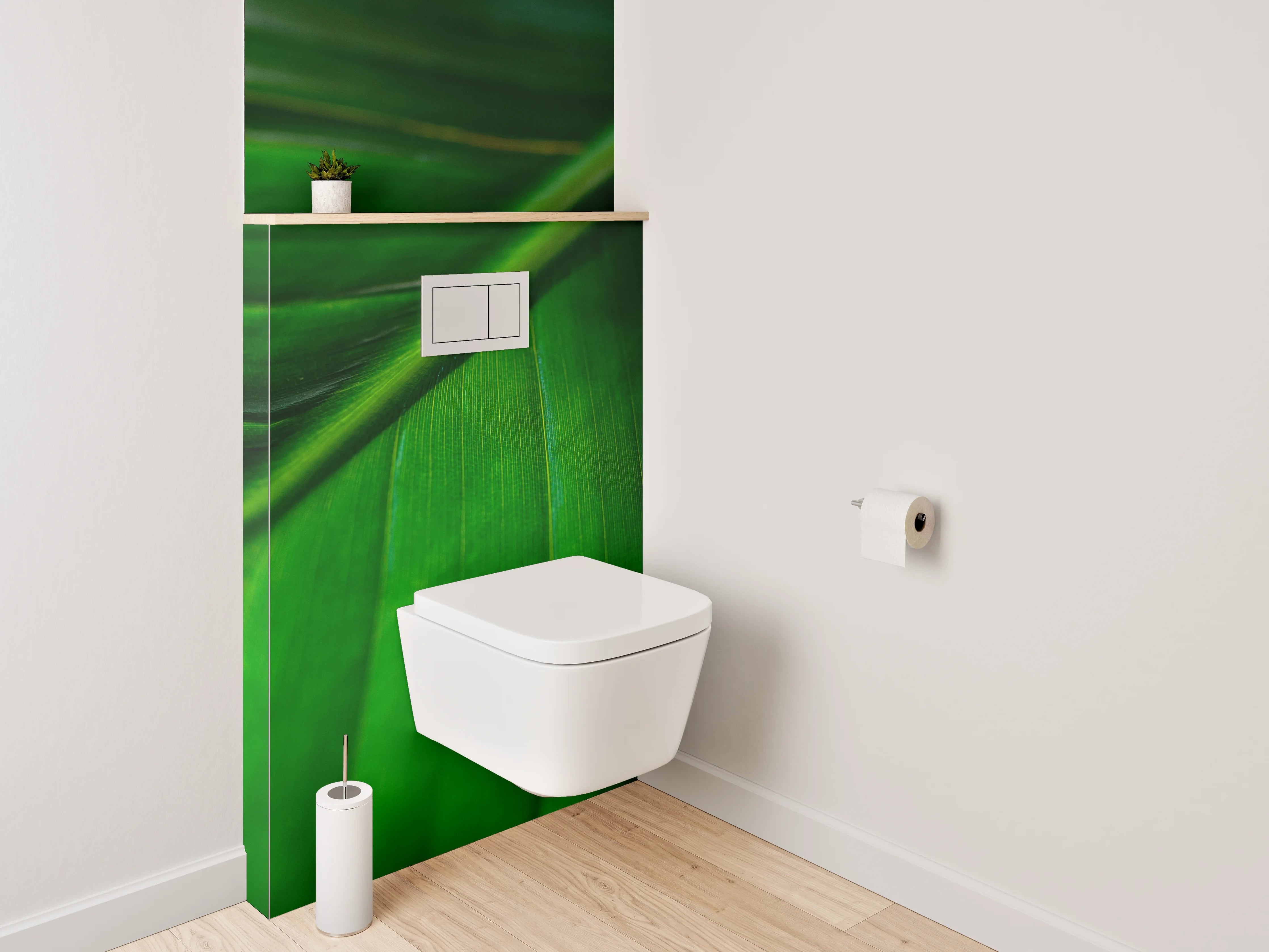 WC-Rückwand - Tropisches Bananenblatt Makro Grün