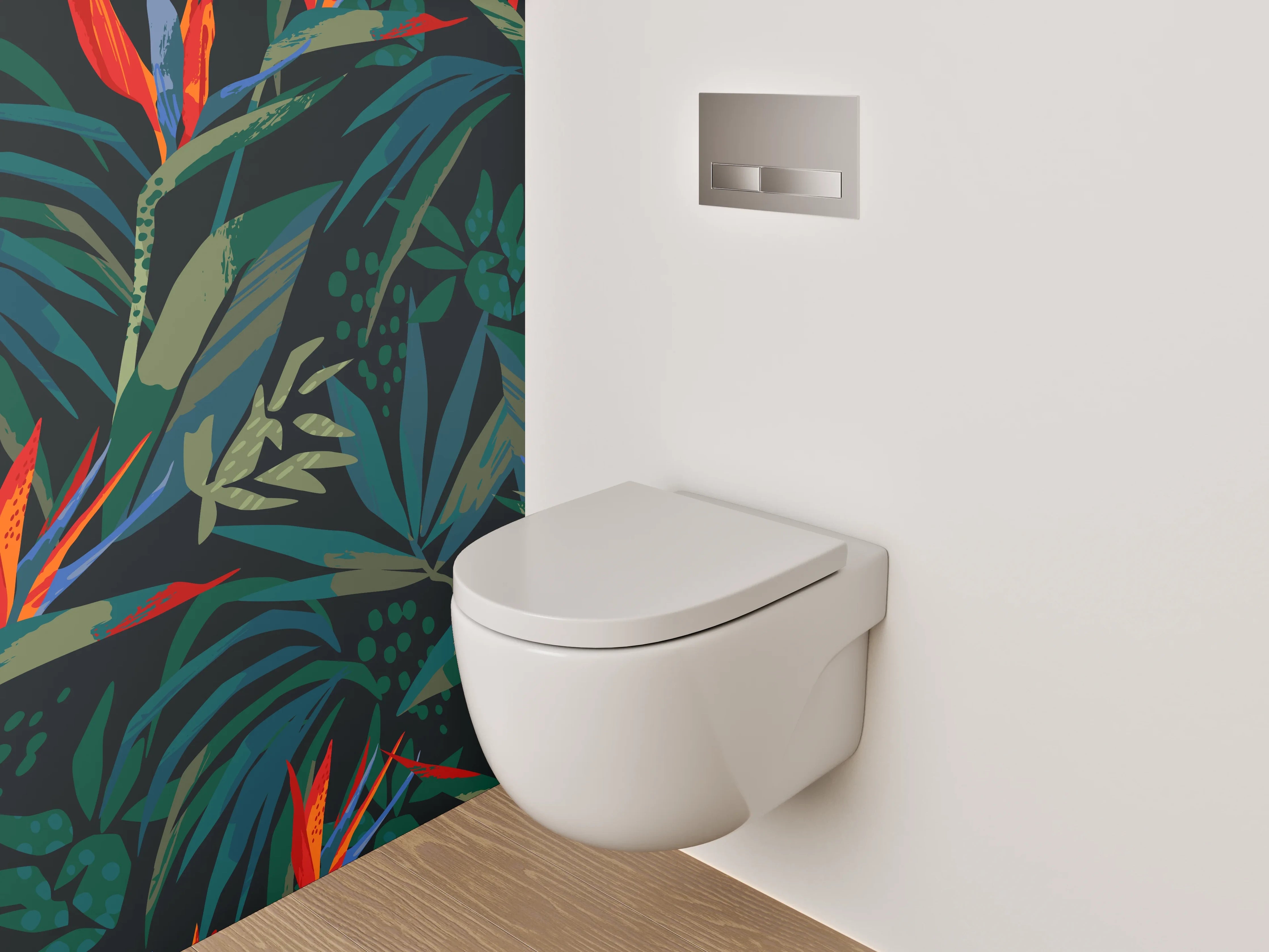 WC-Rückwand - Tropisches Blätter-Design Dschungelblumen