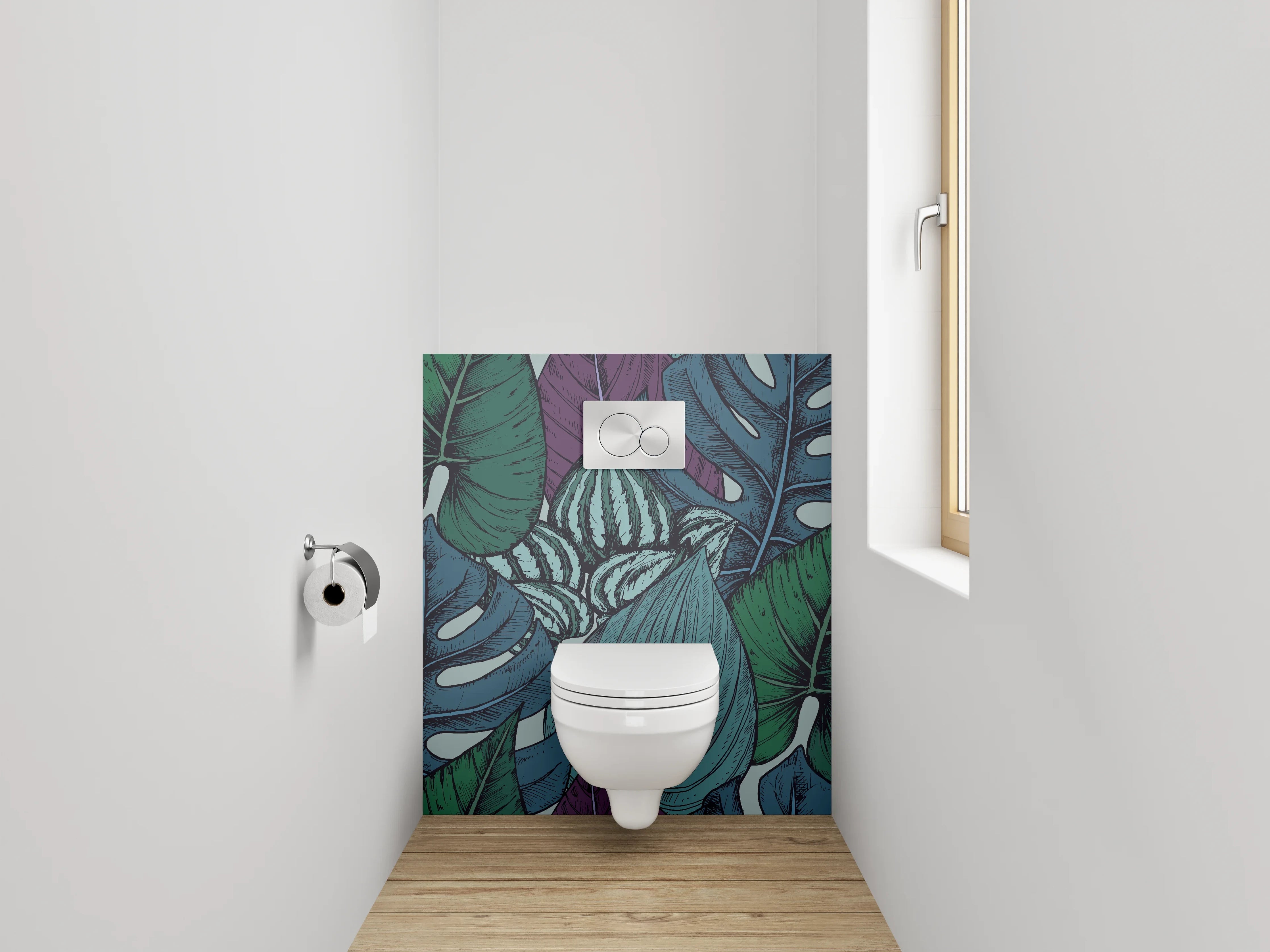 WC-Rückwand - Tropisches Blätter-Design Tapete