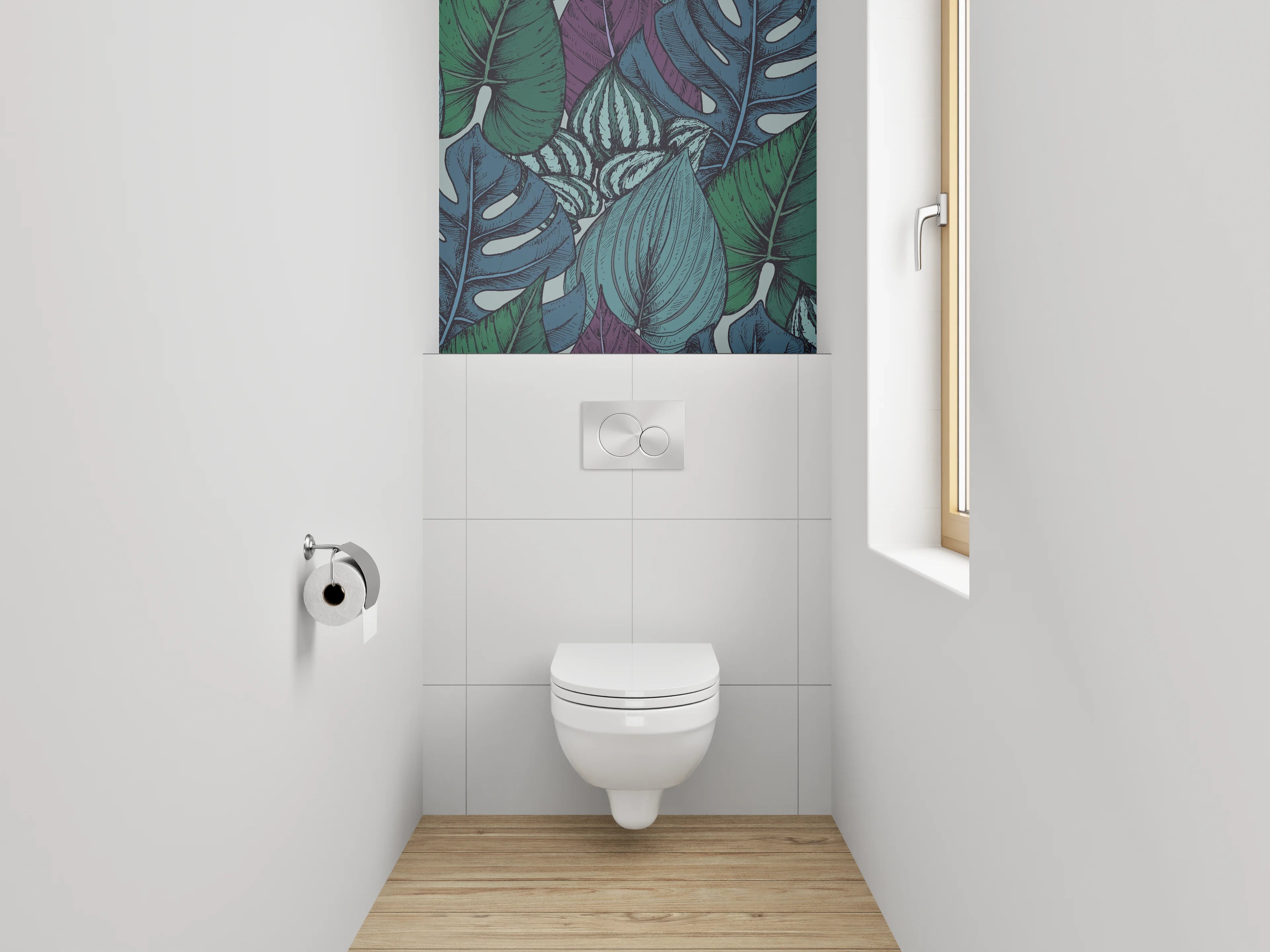 WC-Rückwand - Tropisches Blätter-Design Tapete