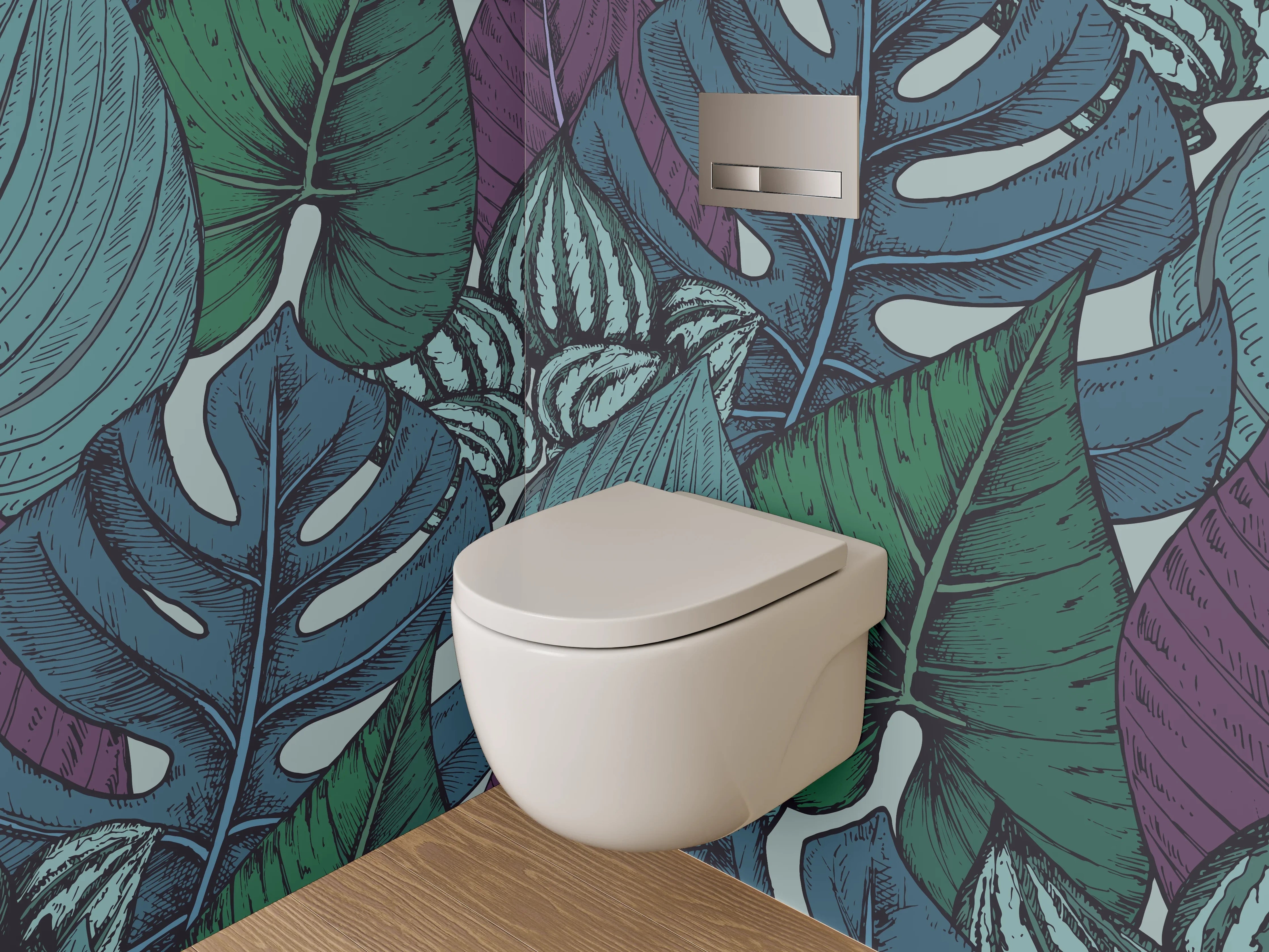 WC-Rückwand - Tropisches Blätter-Design Tapete